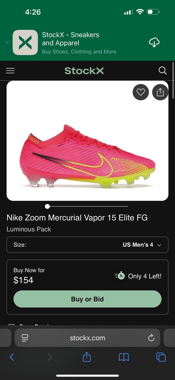 Nike Zoom Vapor 15 Elite FG Size US 4 / IT 34 - 6 Thumbnail