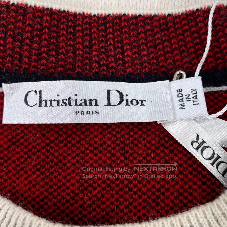 Dior Dior Apricot-coloured love letter inlaid cashmere round-ne Size M / US 6-8 / IT 42-44 - 6 Thumbnail