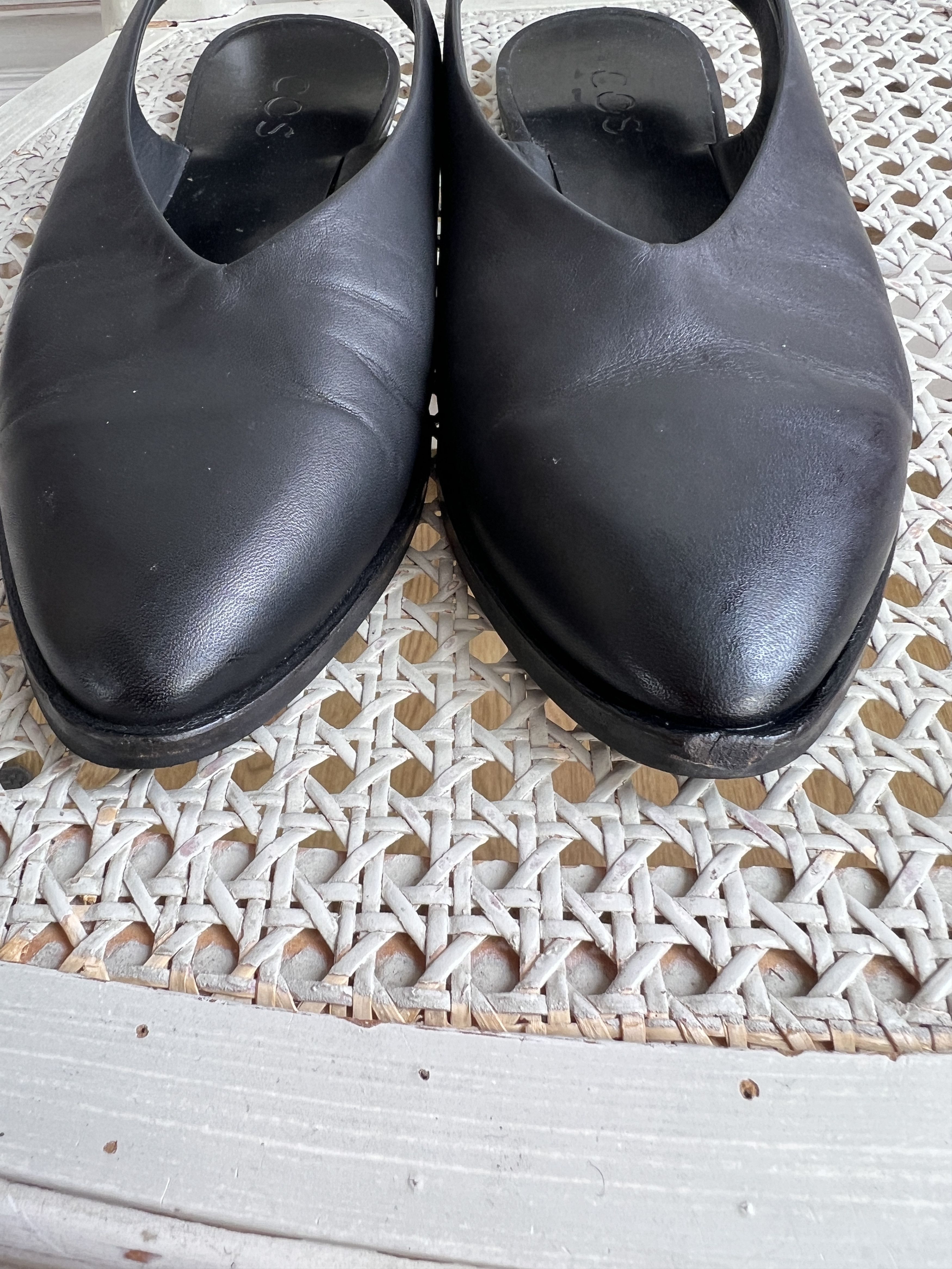 Cos AVANTGARDE COS MULES BLACK LEATHER SHOES Size US 10 / IT 40 - 4 Thumbnail