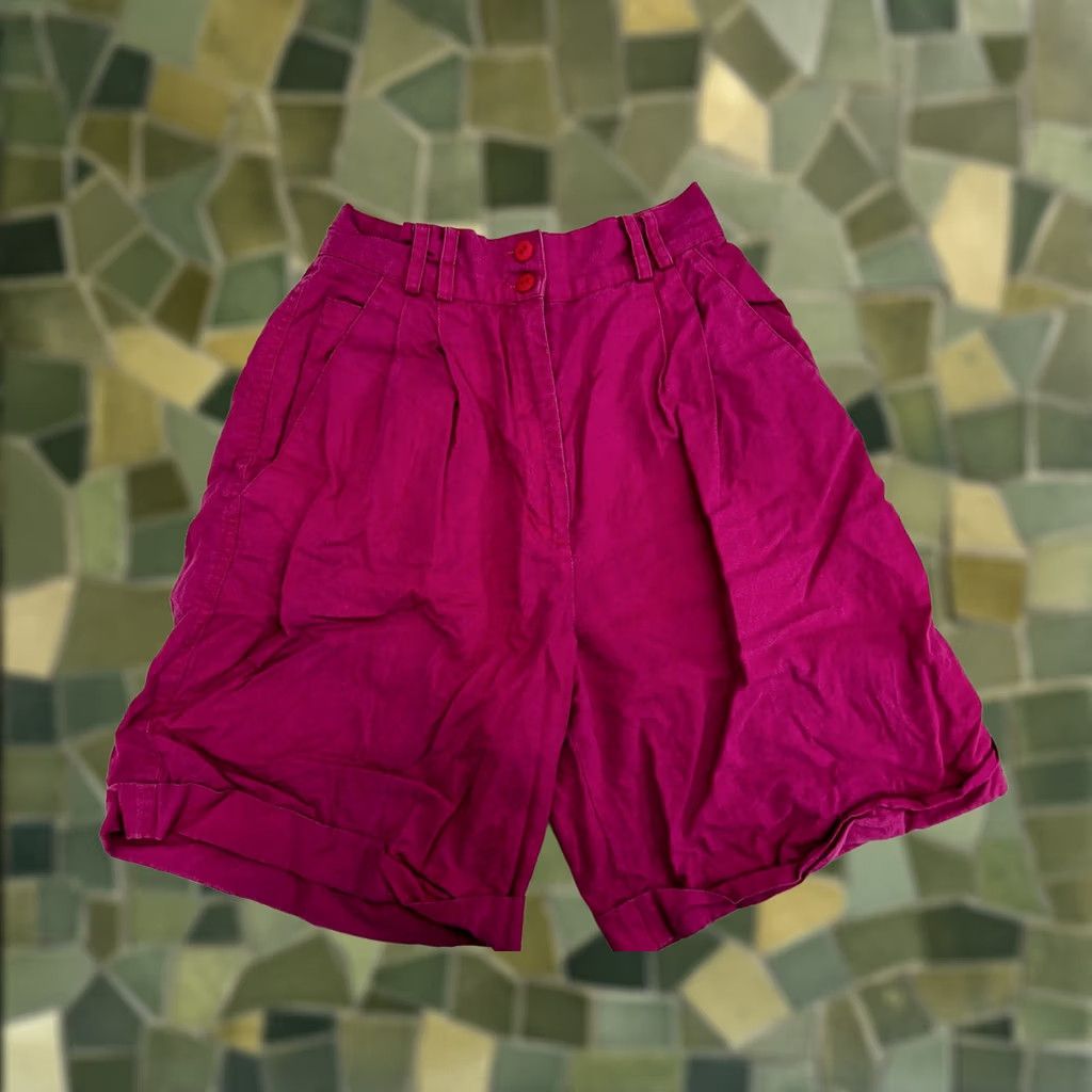 Vintage Rafaella Pink High Waisted Linen Blend Shorts Size 6 Womens 5-Pocket Culotte Vintage Classic Size 28" / US 6 / IT 42 - 1 Thumbnail