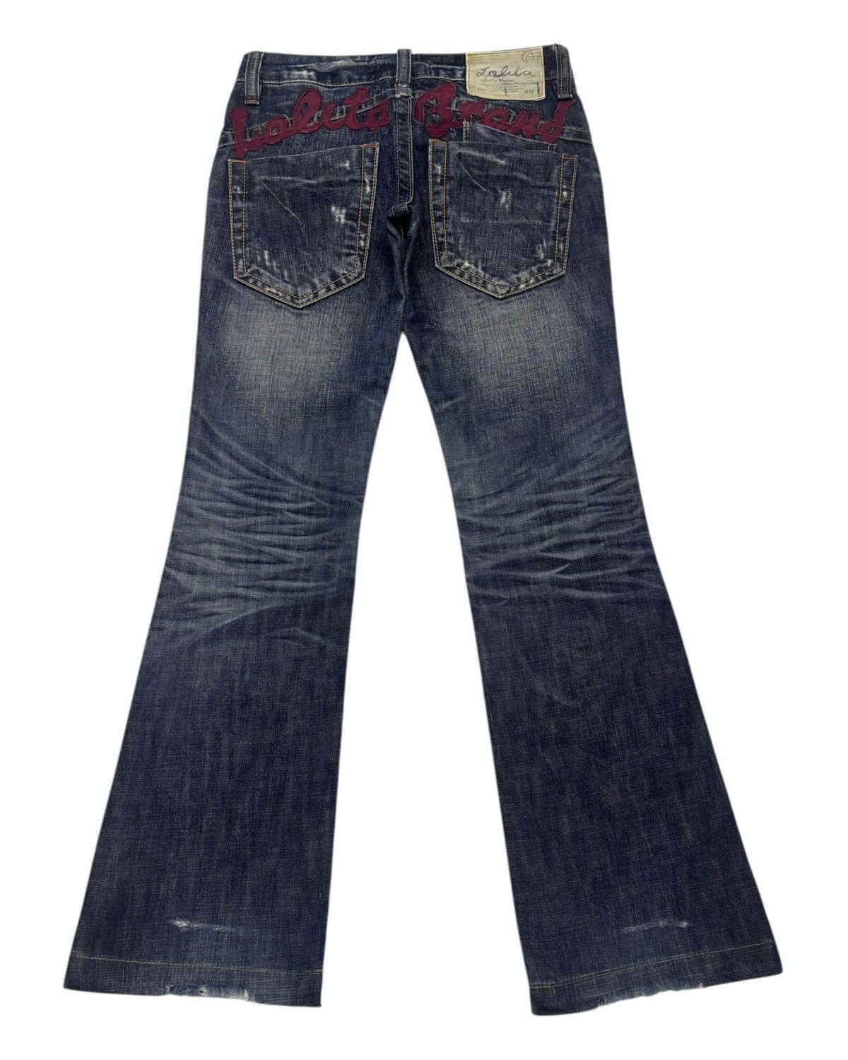 Beauty Beast × Japanese Brand Vintage Flare Jeans Lolita Brand Bootcut Distressed Denim Size 29" - 2 Thumbnail