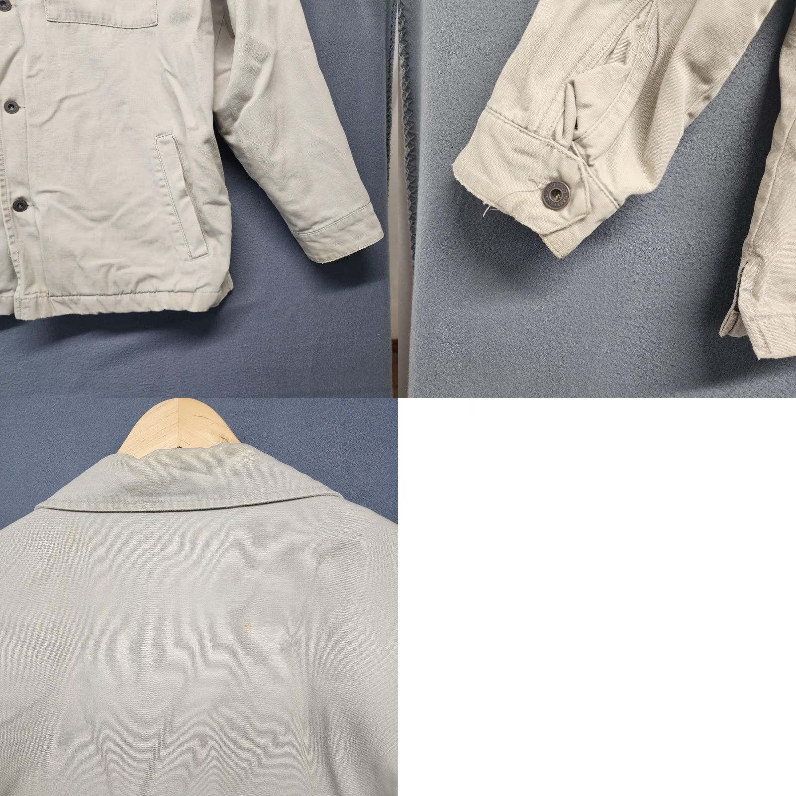 Old Navy Old Navy Painter's Jeans Jacket Mens L Khaki Fleece Lined Chore Work Shacket Size US 33 - 10 Thumbnail