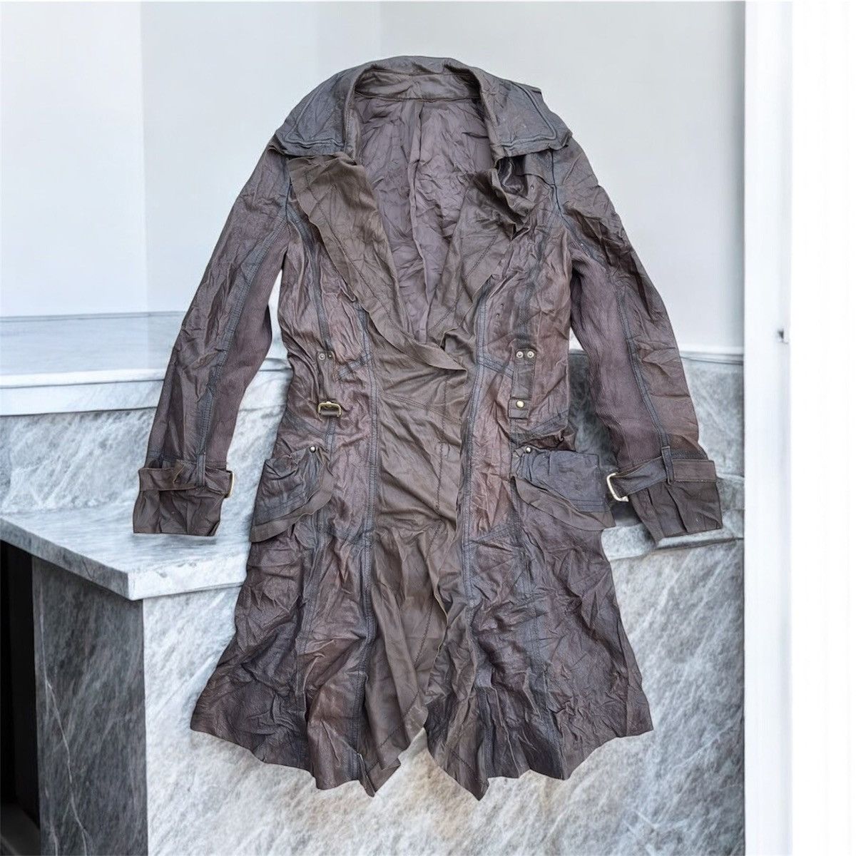 If Six Was Nine Blue Jam sheep leather Bondage L.G.B style Jacket Size S / US 4 / IT 40 - 1 Thumbnail