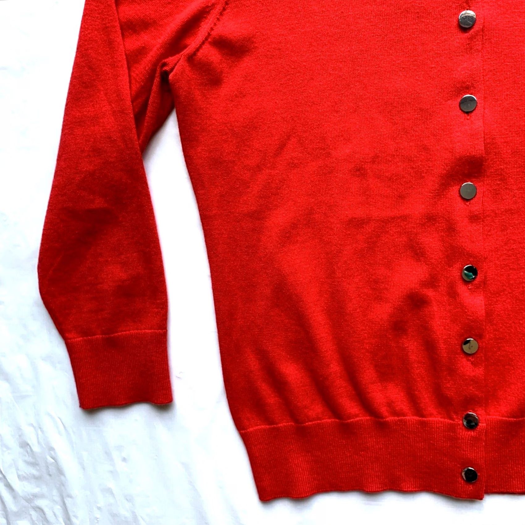 Banana Republic Banana Republic Silk Blend Cardigan Sweater Womens Small 3/4 Sleeve Red Lava NEW Size S / US 4 / IT 40 - 7 Thumbnail