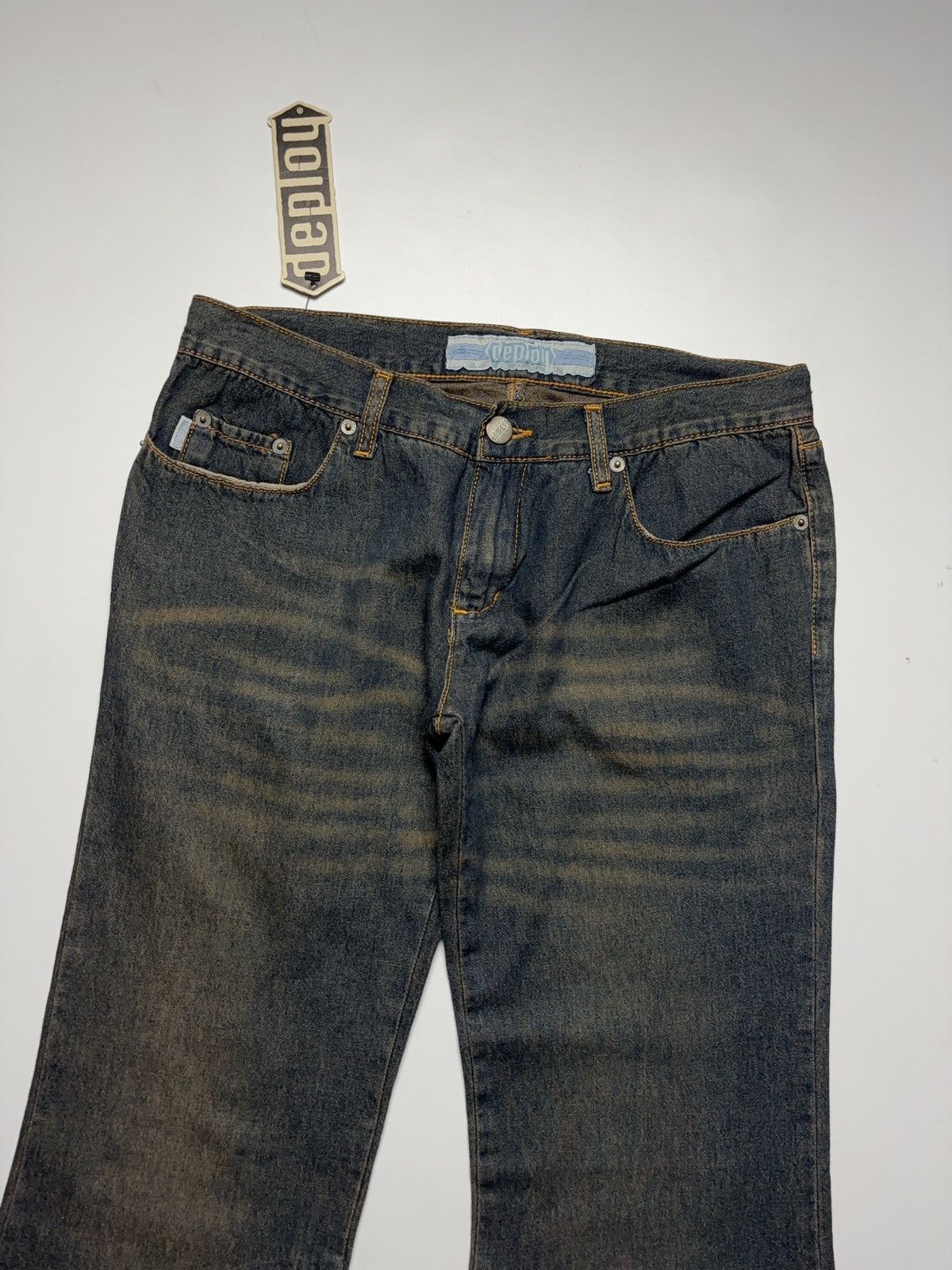 Vintage Vintage washed flared wide jeans denim pants 90s style Size 28" / US 6 / IT 42 - 5 Thumbnail