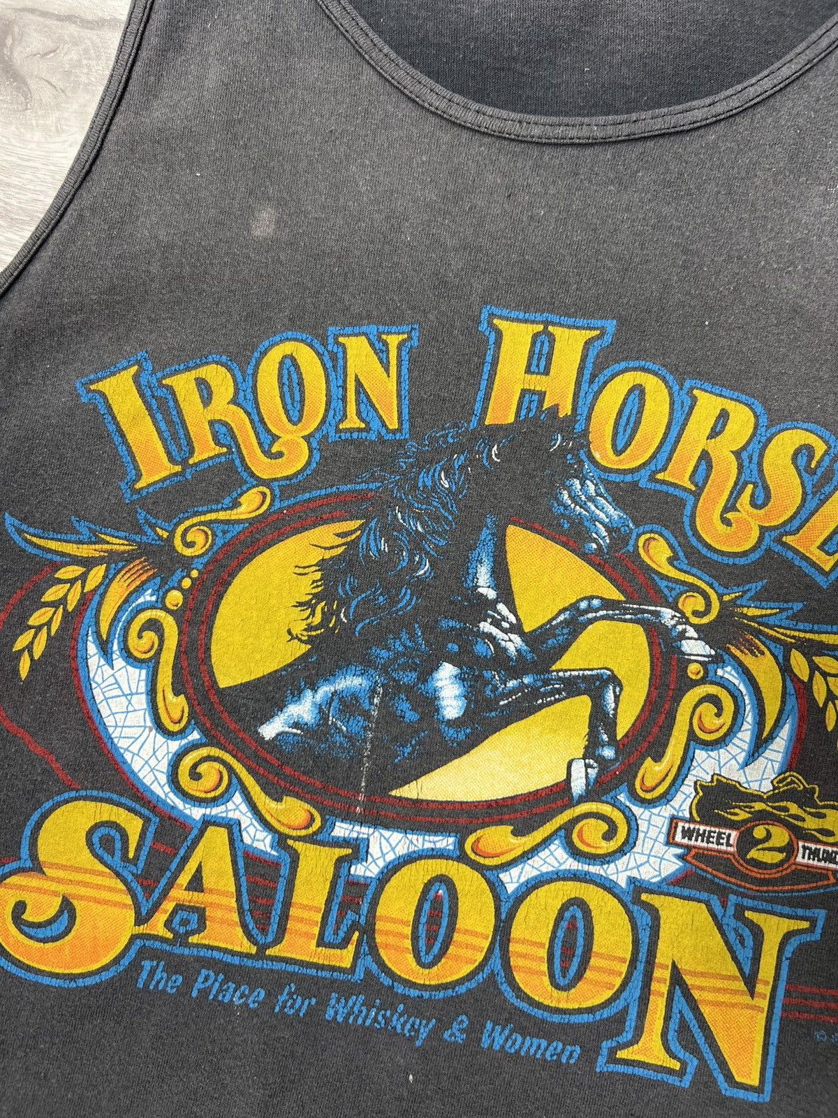 Harley Davidson Vintage Iron Horse Saloon Single Stitch Sleeveless Big Logo Size US XL / EU 56 / 4 - 4 Thumbnail