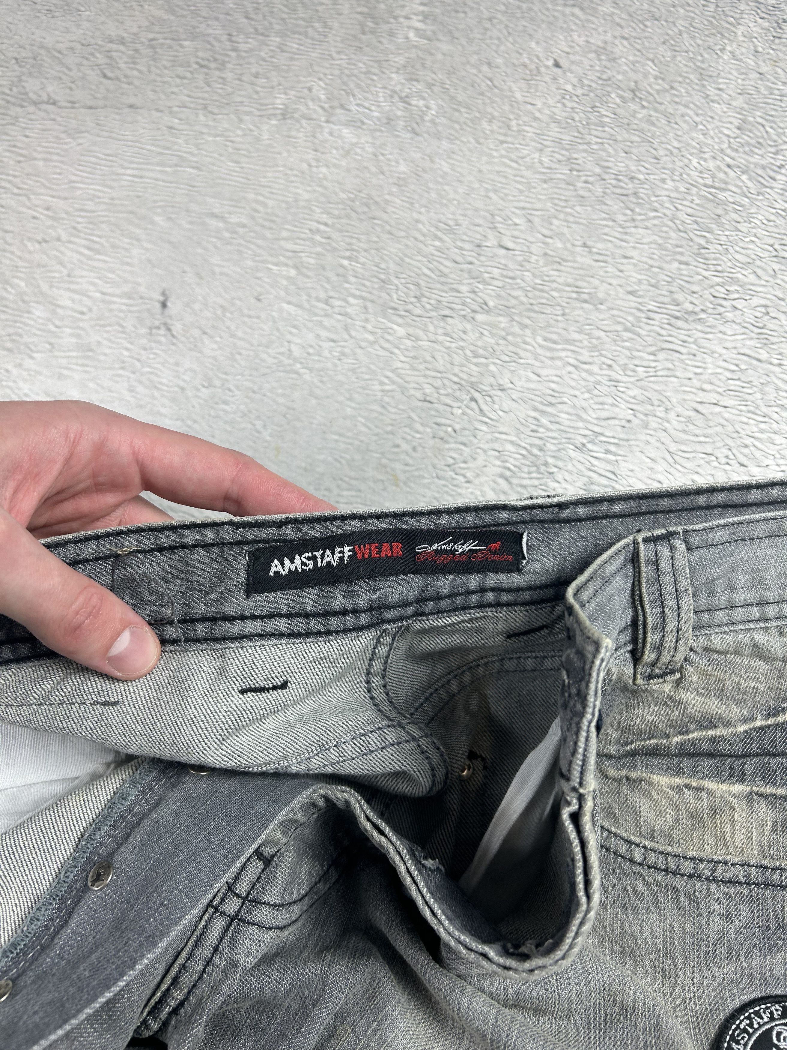 Vintage Streetwear Baggy Jeans Drill Amstaff SK8 Loose Fit Patch Size US 34 / EU 50 - 7 Thumbnail