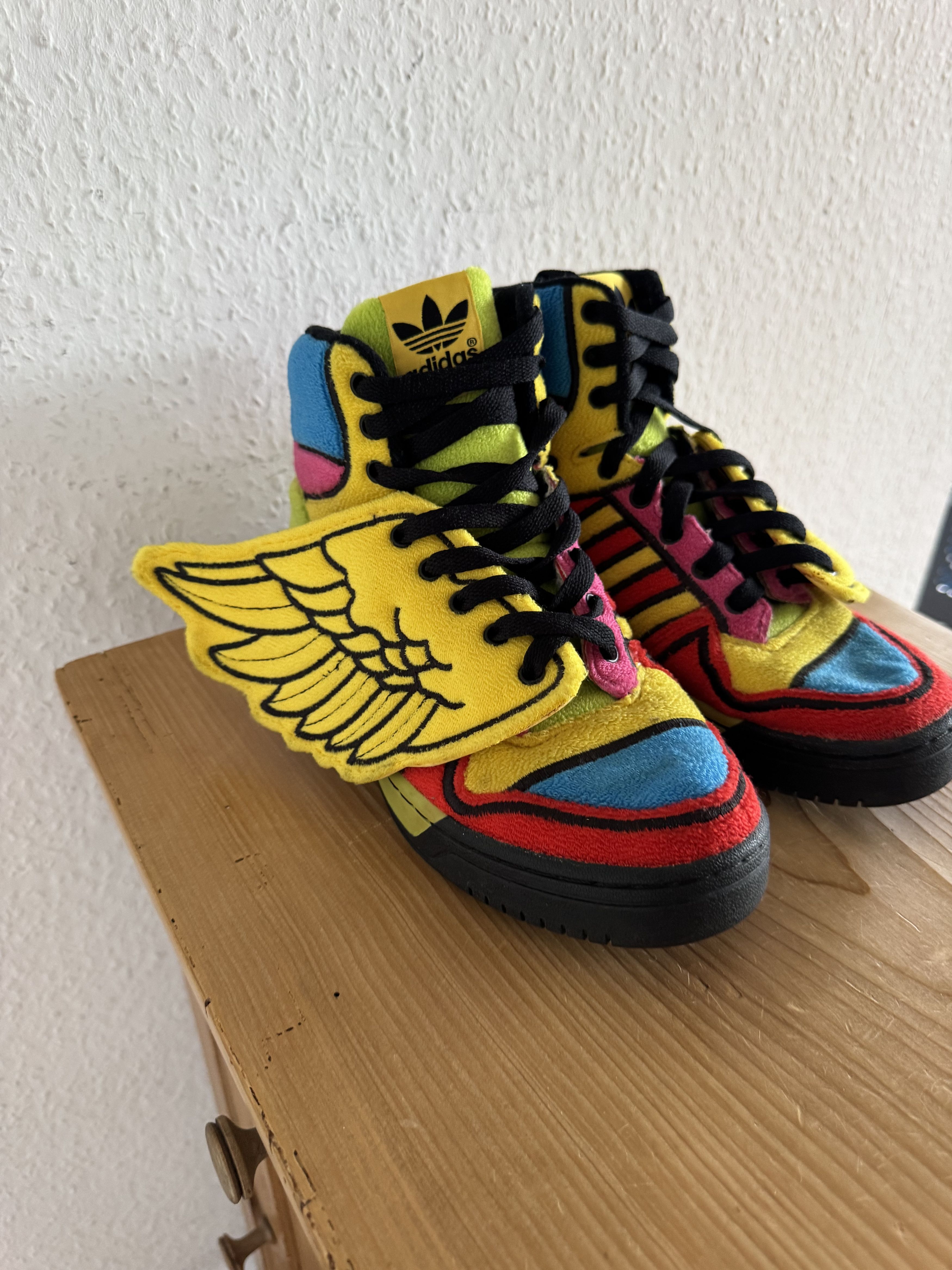 Adidas × Jeremy Scott Winged Rainbow Fleece Sneakers Size US 7.5 / EU 40-41 - 5 Thumbnail