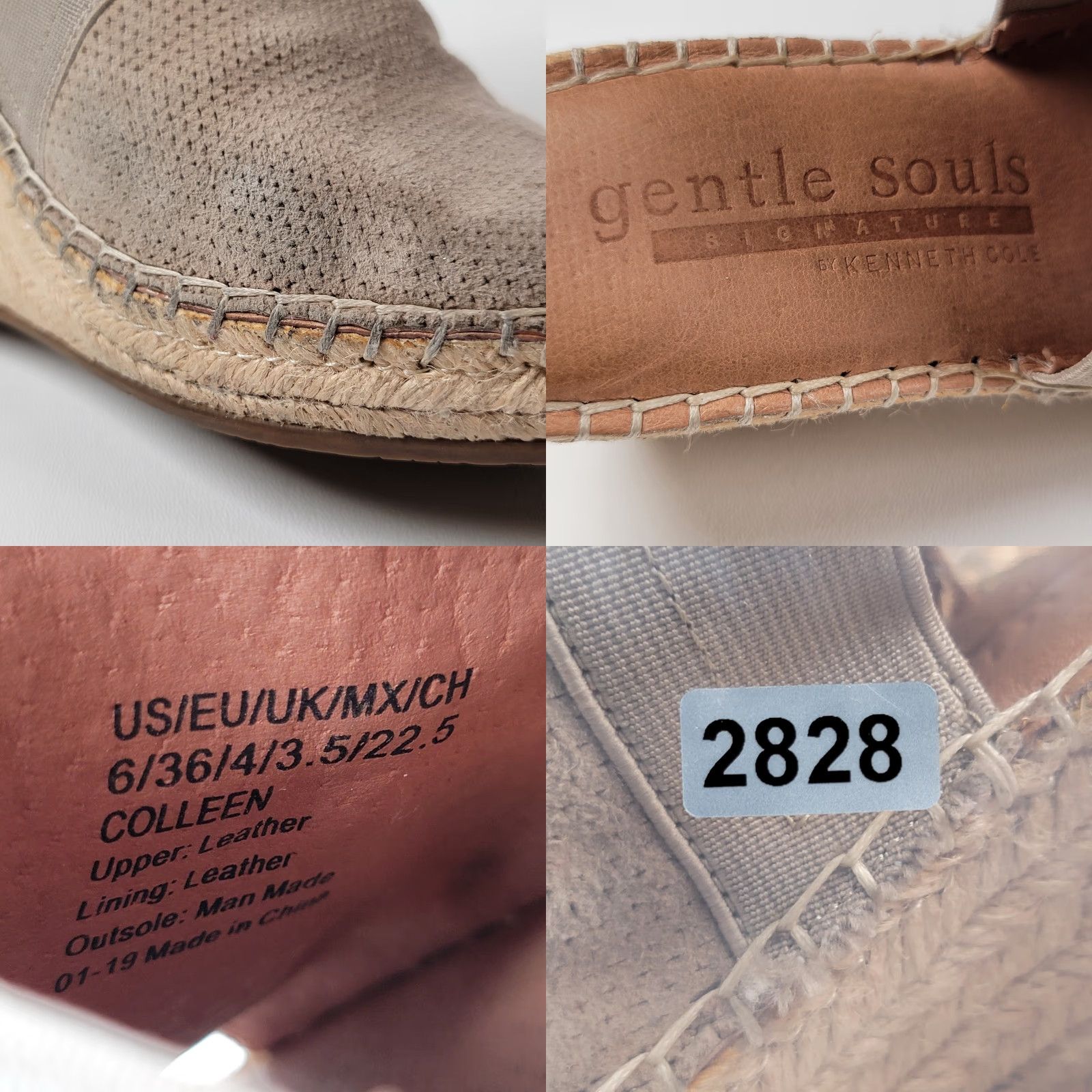 Vintage Gentle Souls by Kenneth Cole Sandal M Womens Espadrille Wedge Beige Leather Buckle Comfort 6/36 Size US 6 / IT 36 - 9 Thumbnail