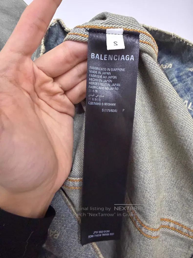Balenciaga Balenciaga Logo print worn-out lapel single-breasted denim Size US S / EU 44-46 / 1 - 4 Thumbnail
