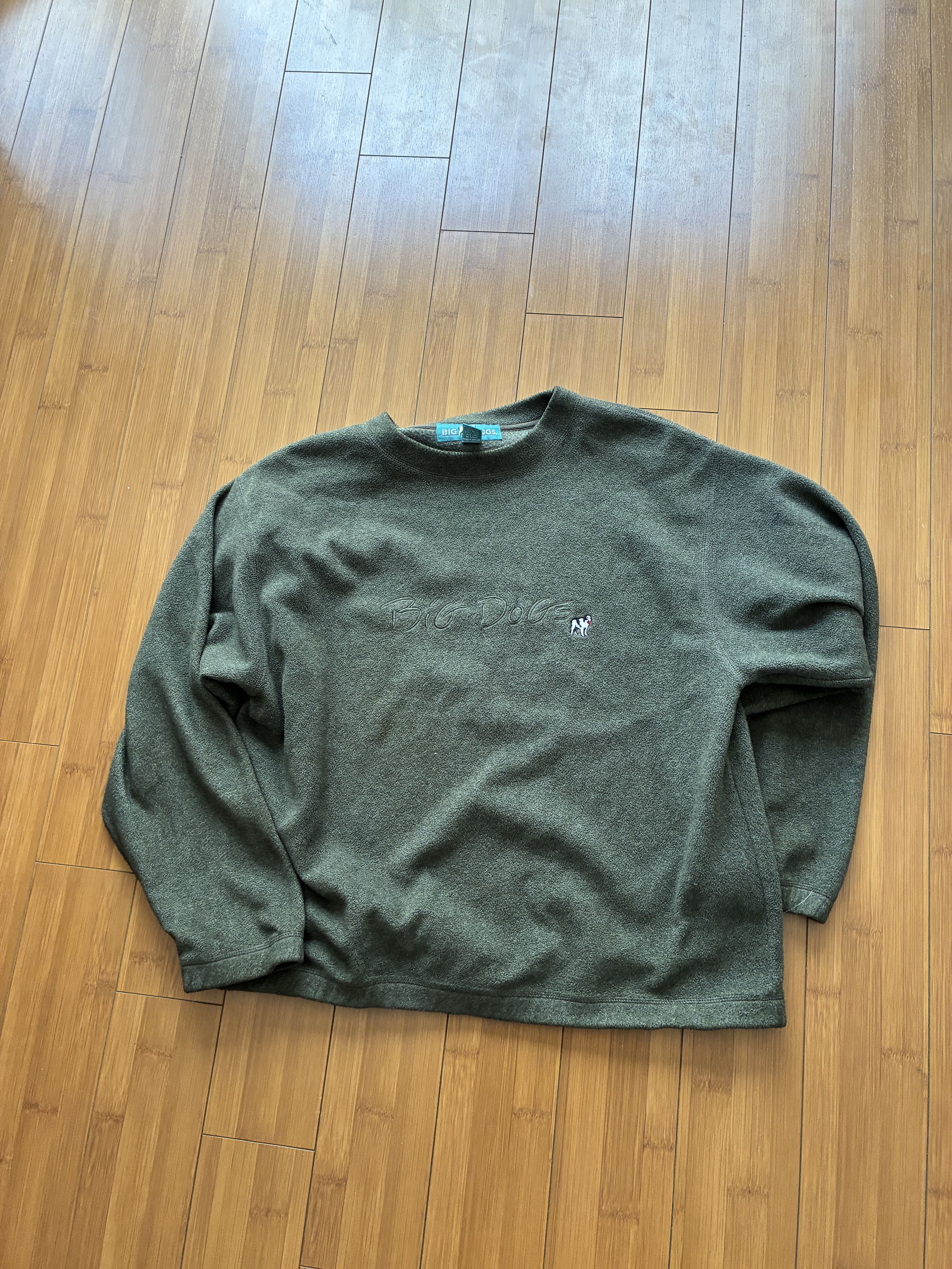 Big Dogs Vintage Olive Green Big Dogs Fleece Sweatshirt - Men's XL 1X Size US XL / EU 56 / 4 - 1 Thumbnail