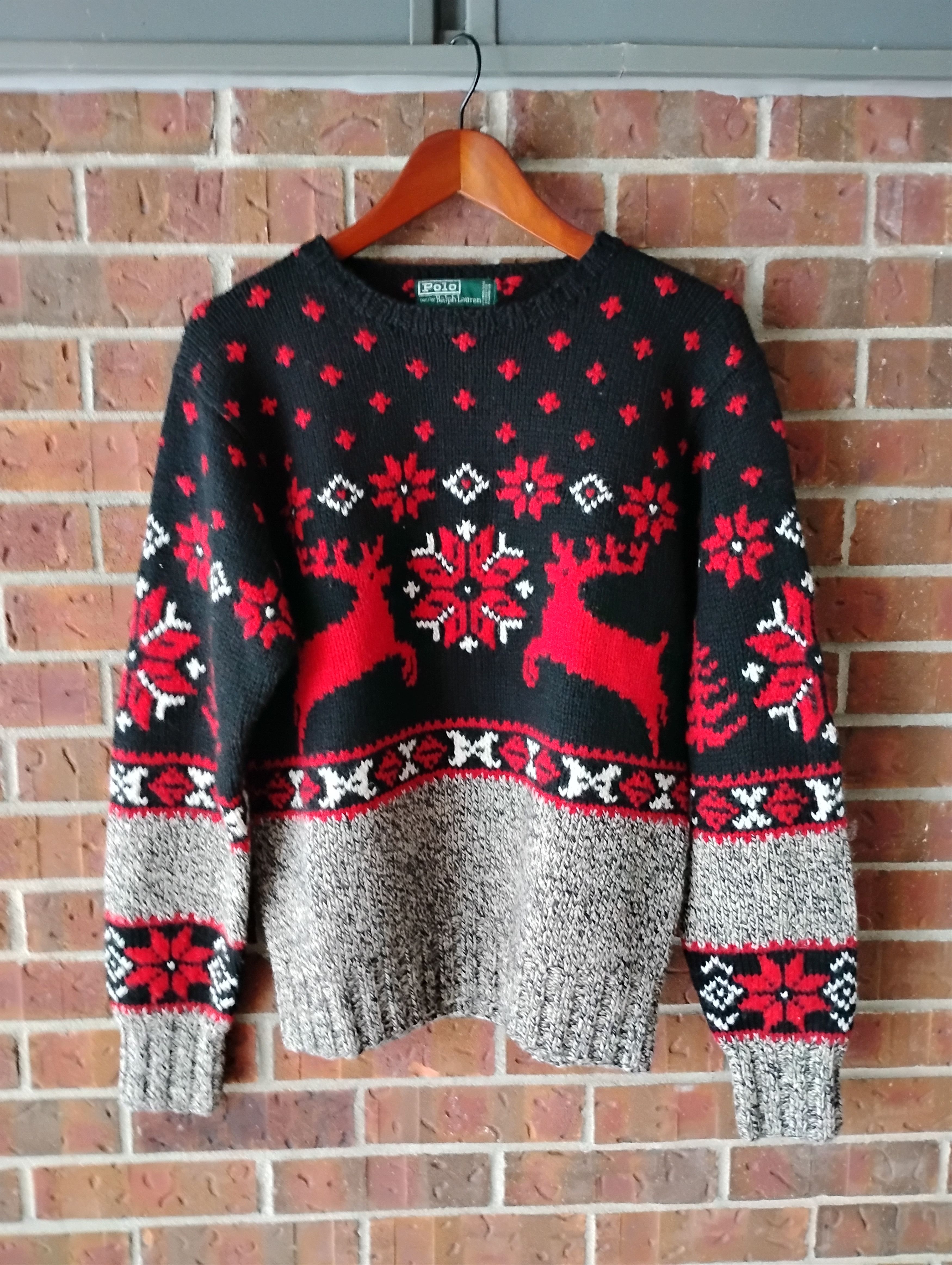 Polo Ralph Lauren Vintage hand knit polo RL Christmas sweater Size US M / EU 48-50 / 2 - 1 Thumbnail