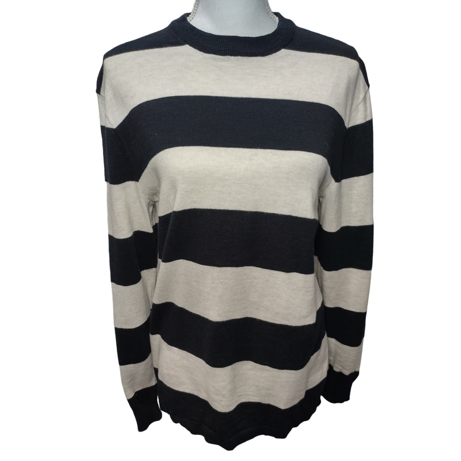 H&M Womens Sweater Long Sleeves Crew Neck Knit Striped S