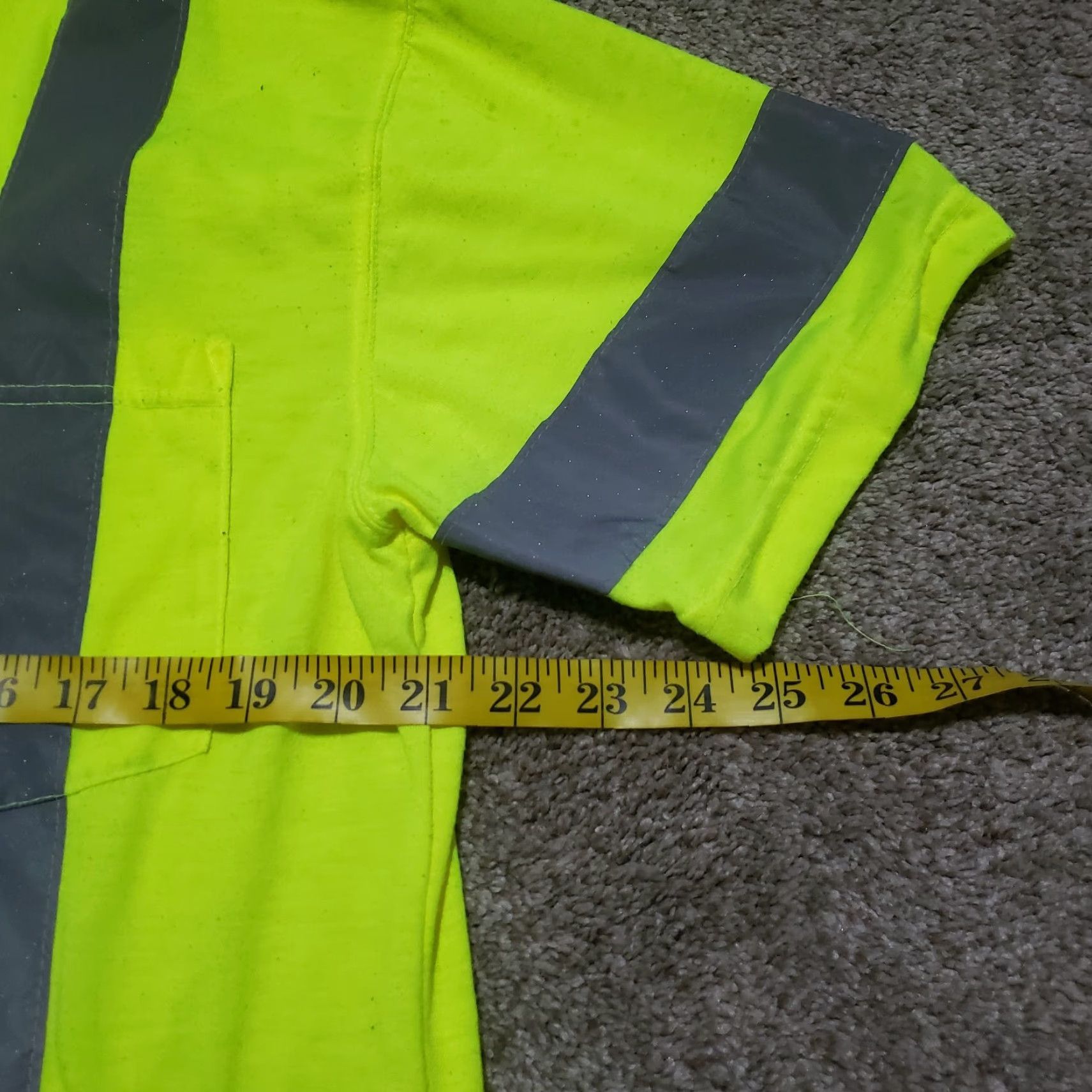 Vintage Berne HV Reflective ANSI 3 Neon Vest Striped Short Sleeve Adult Men's L Large Shirt Vest ANSI Reflective Neon Yellow Berne HV 3-Stripe Adult Men L Size US 33 - 4 Thumbnail