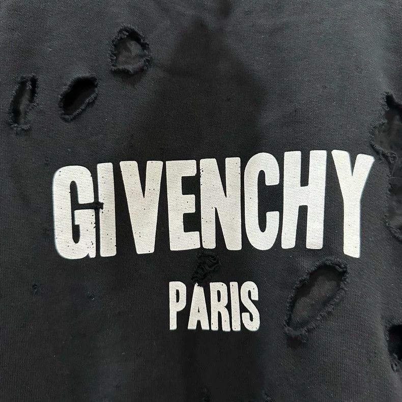 Givenchy Givenchy Black torn round neck hoodie Size US XS / EU 42 / 0 - 5 Thumbnail