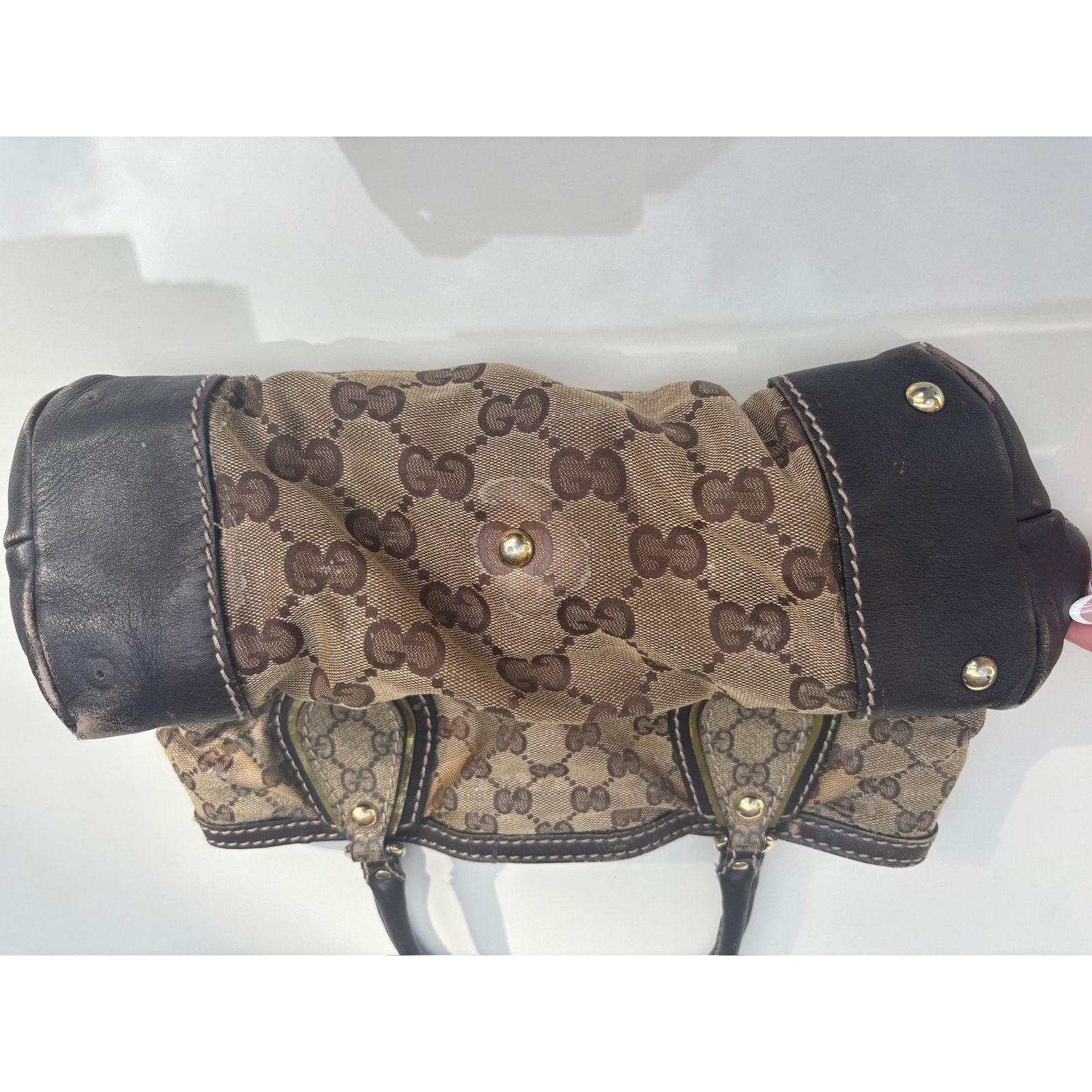 Gucci Gucci GG Brown Monogram Crystal Mix Handle Bag Size ONE SIZE - 3 Thumbnail