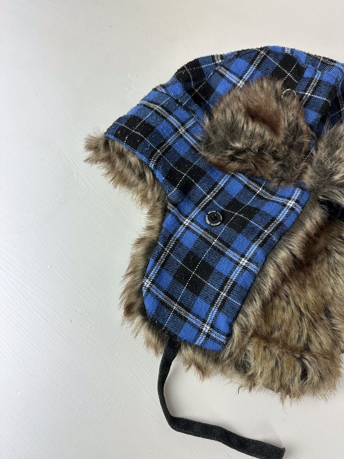 Hysteric Glamour × Vintage Crazy Y2K Mohair Fuzzy Hat Ushanka Punk Huge Size ONE SIZE - 3 Thumbnail