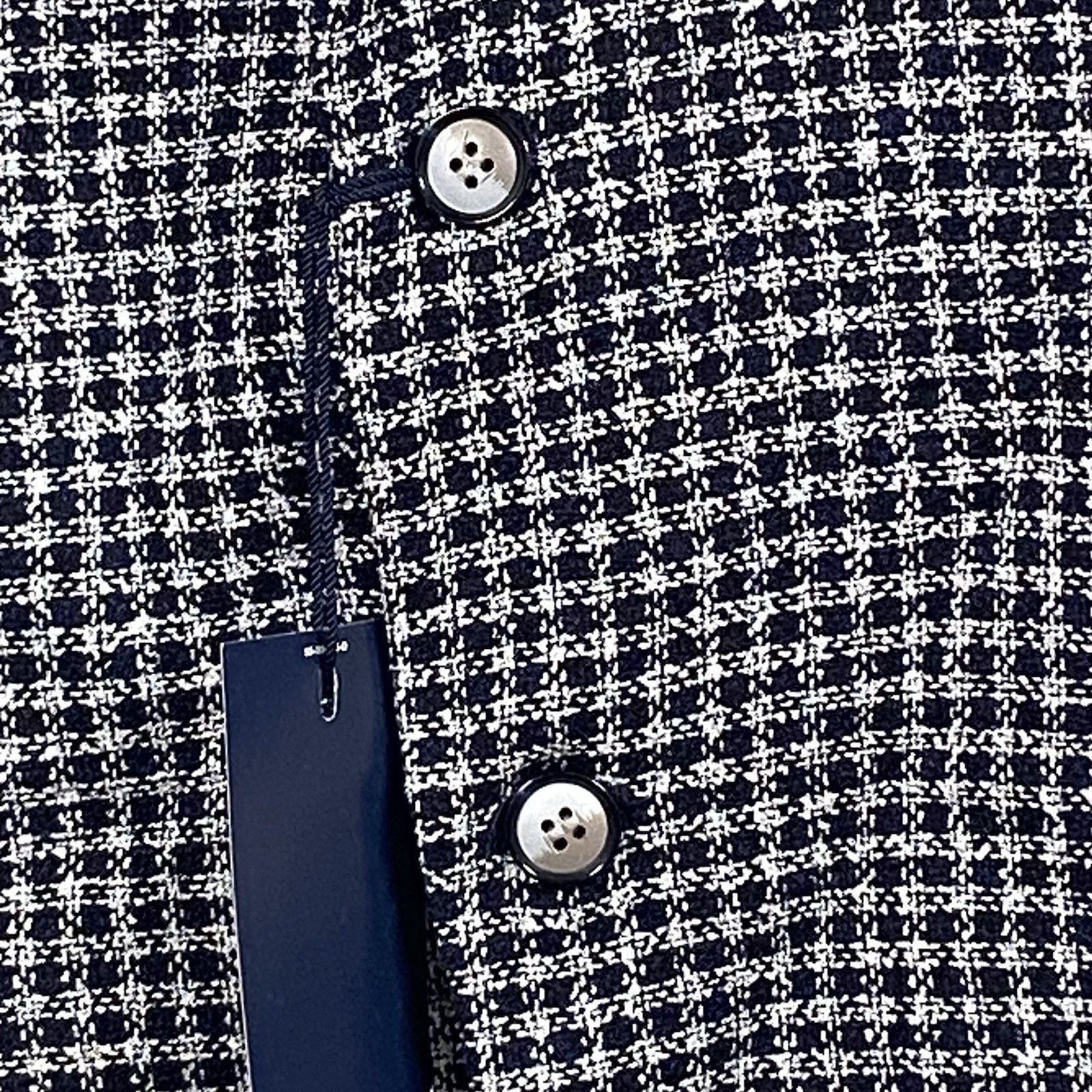 Stafford Stafford Seasonal Sport Coat Mens 42 Reg Navy Check Textured Size 42R - 3 Thumbnail