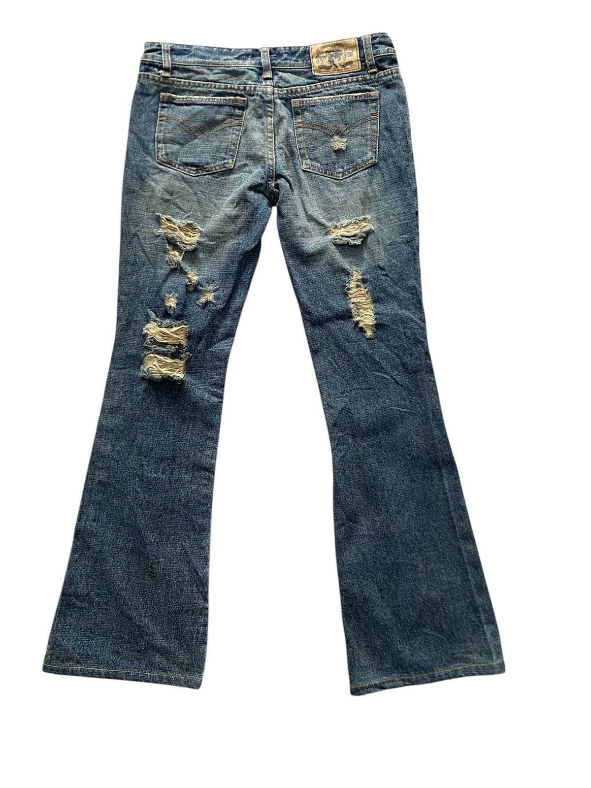 If Six Was Nine × Japanese Brand × Le Grande Bleu (L.G.B.) FLARE DISTRESS JEANS JAPAN BRAND RIPPED DESIGN RARE STYLE Size US 30 / EU 46 - 3 Thumbnail