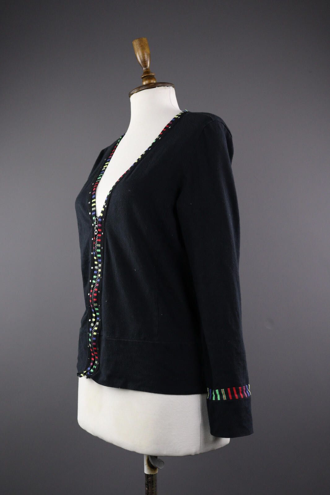Carlo Colucci Carlo Colucci Woman Black Ruffle Cardigan Sweater Size 42 Size M / US 6-8 / IT 42-44 - 5 Thumbnail