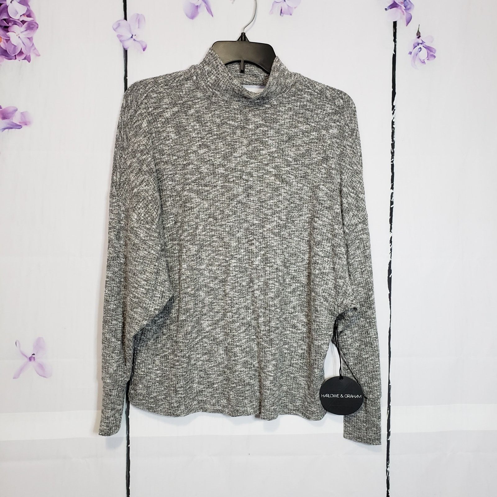 Designer Harlowe & Graham Grey Mock Open Back Knit Sweater XS Size XS / US 0-2 / IT 36-38 - 9 Thumbnail