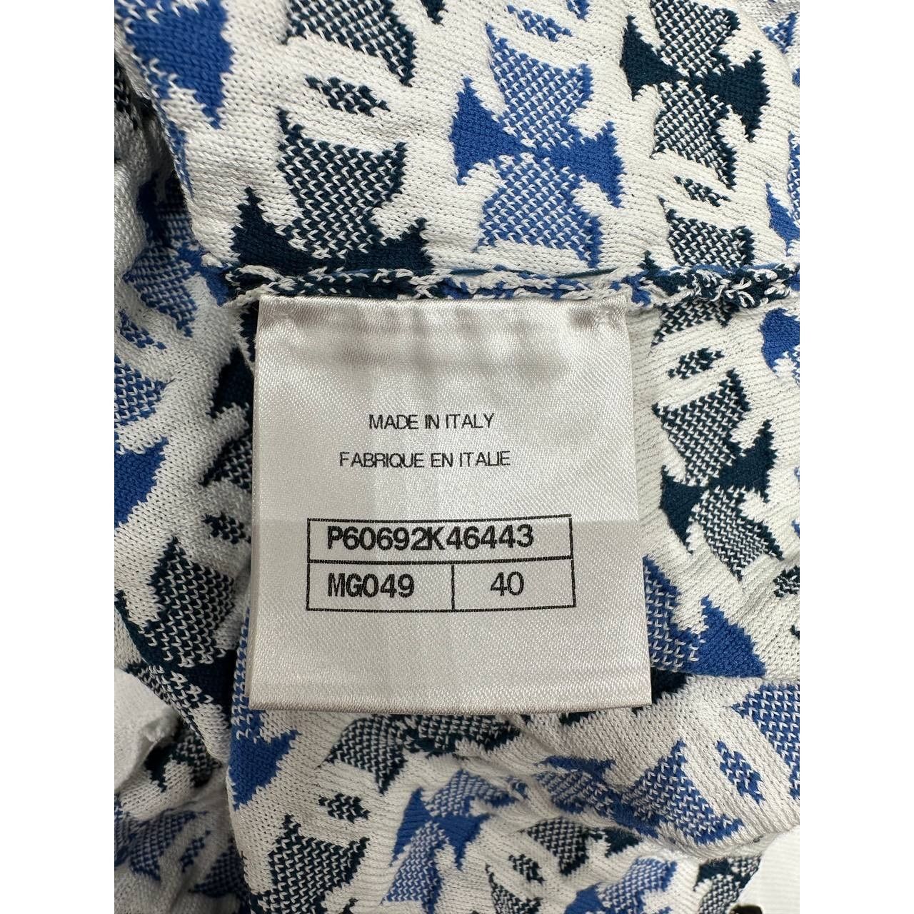 Chanel Chanel 2019 Pre-Spring Blue & White CC Logo Knee Skirt Sz 40 Size 28" / US 6 / IT 42 - 6 Thumbnail
