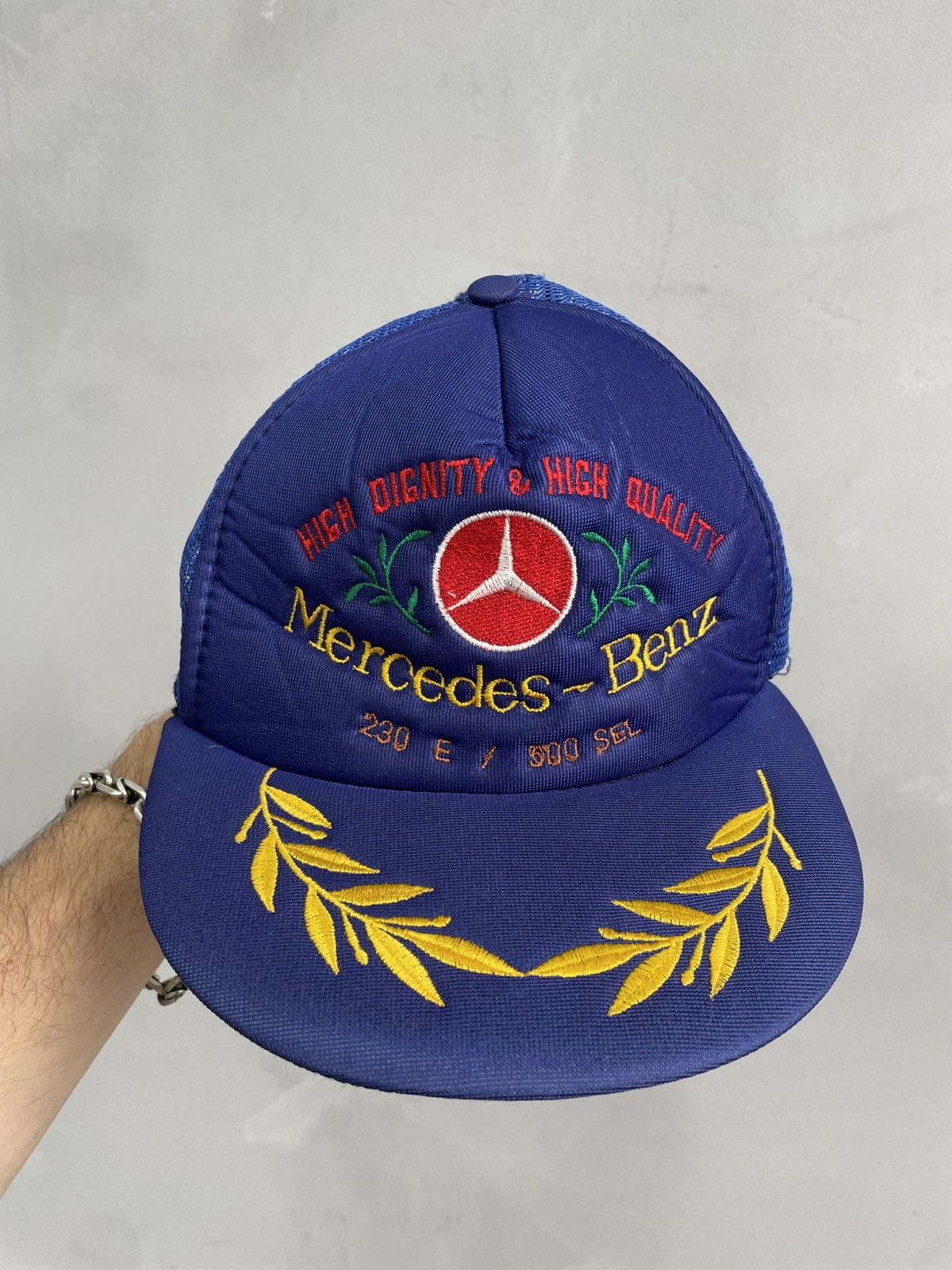 Mercedes-Benz Vintage retro Mercedes Benz rare 90s 80s hat rare hype Size ONE SIZE - 2 Thumbnail