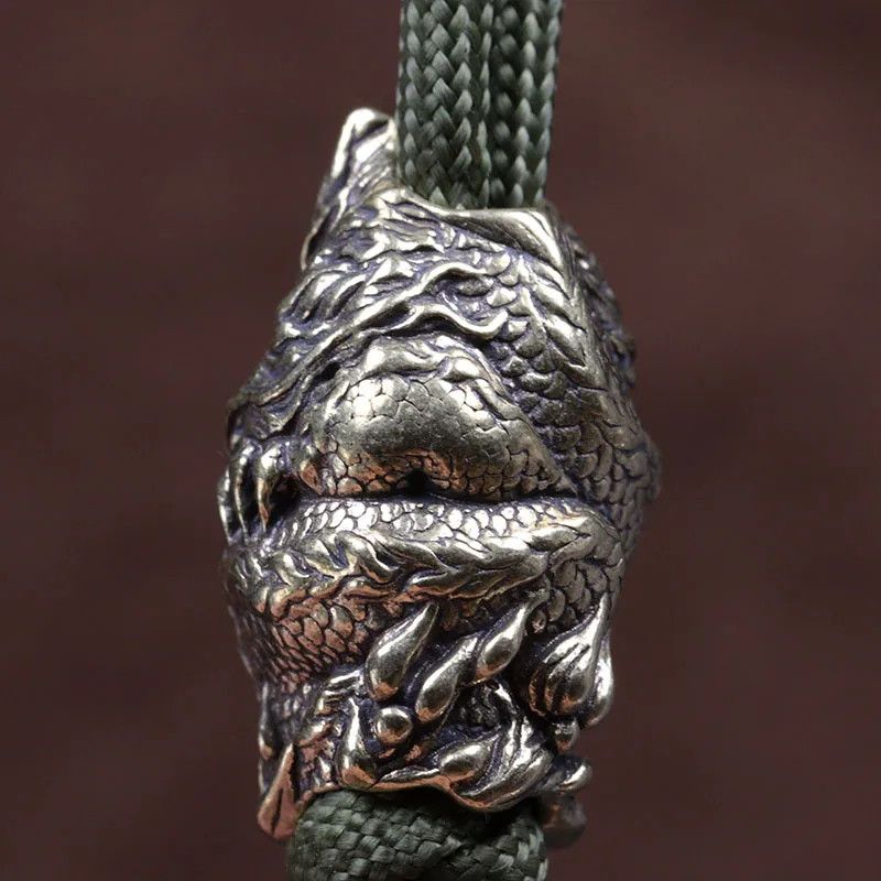 Handmade 2Pcs Dragon Knife Beads Paracord Bead Zipper Umbrella Size ONE SIZE - 7 Thumbnail