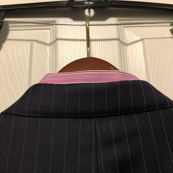 Saks Fifth Avenue Saks fifth avenue men's navy 100%wool 2pc suit size:46R Size 46R - 8 Thumbnail