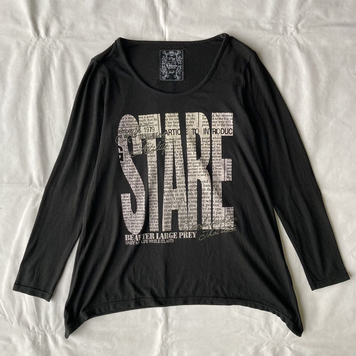Japanese Brand × Vintage Japanese Y2K Gothic Grunge Style Stare Typography Tees Size US L / EU 52-54 / 3 - 2 Thumbnail
