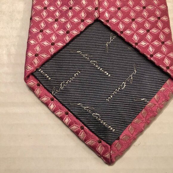XMI Platinum XMI men's new pink silk tie 3 3/4" X 59 1/2" Size ONE SIZE - 5 Thumbnail