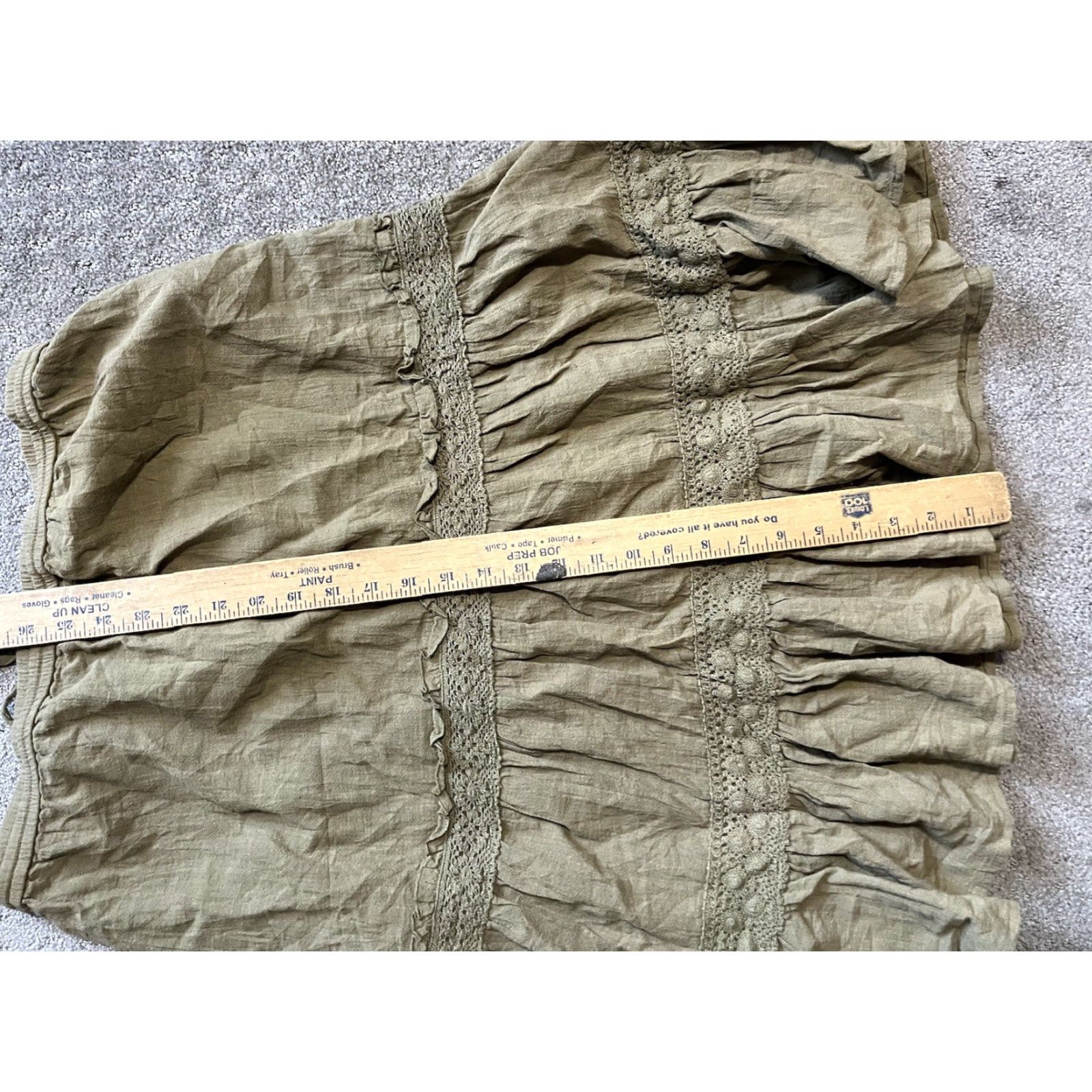Banana Republic VINTAGE Banana Republic A-Line Knee Length Skirt Women's Size 8 Green Cotton Blend Fall Casual Size 30" / US 8 / IT 44 - 4 Thumbnail