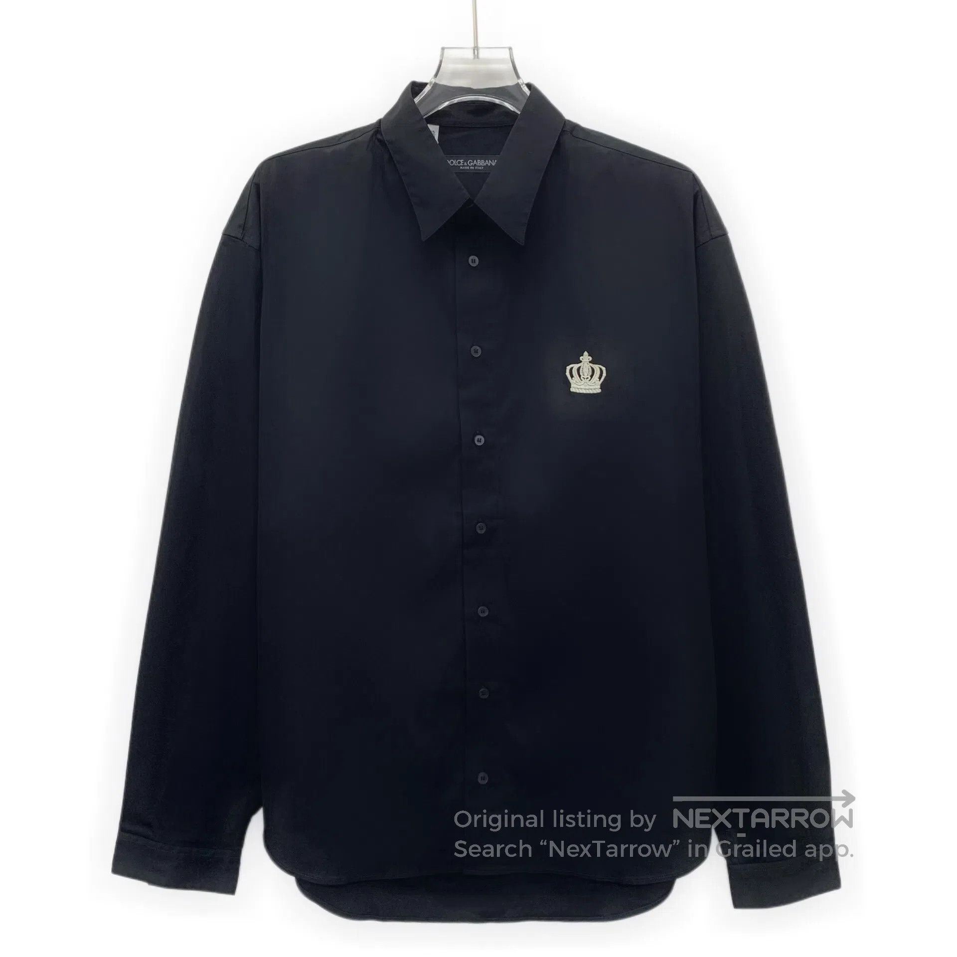 Dolce & Gabbana Dolce Gabbana Black Crown Embroidered Cotton Collar Single Size XS / US 0-2 / IT 36-38 - 1 Thumbnail