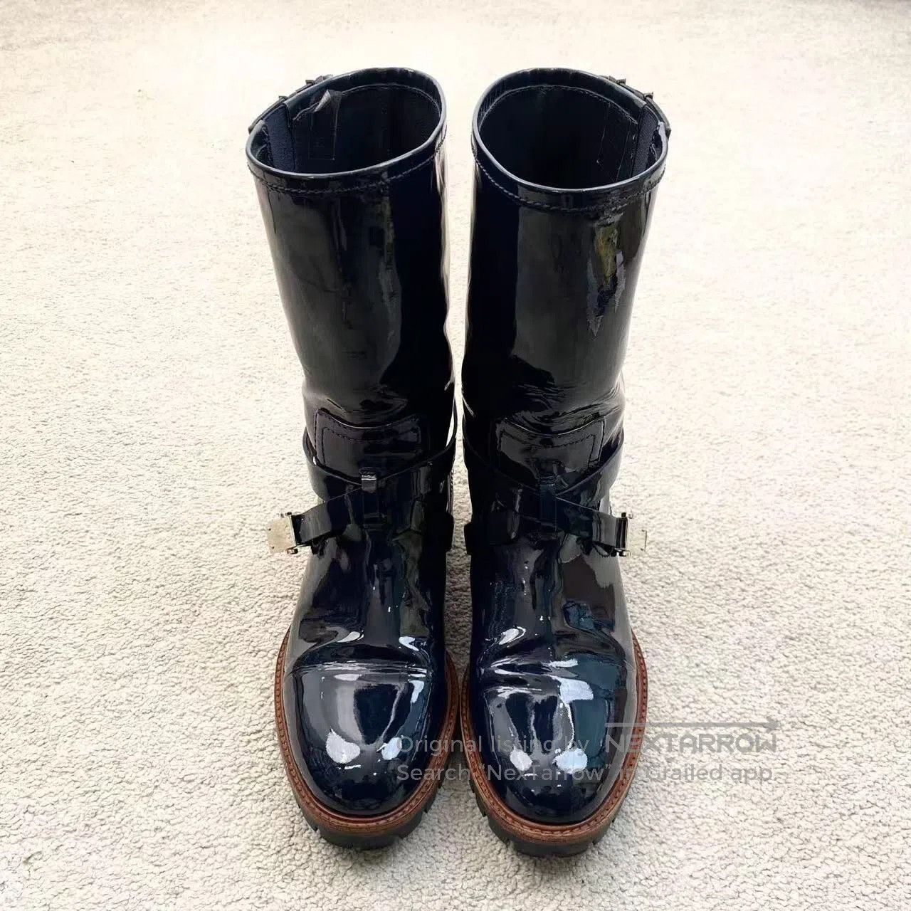 Dior Dior Black leather boots adorned with patent leather boots Size US 5.5 / IT 35.5 - 2 Thumbnail