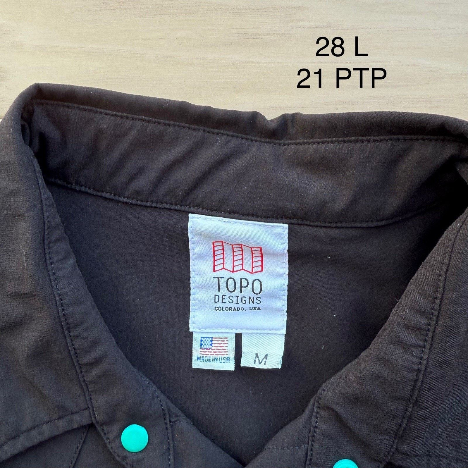Topo Designs Topo Designs Shirt M Black Nylon Snap Button Up Workwear Size US M / EU 48-50 / 2 - 6 Thumbnail