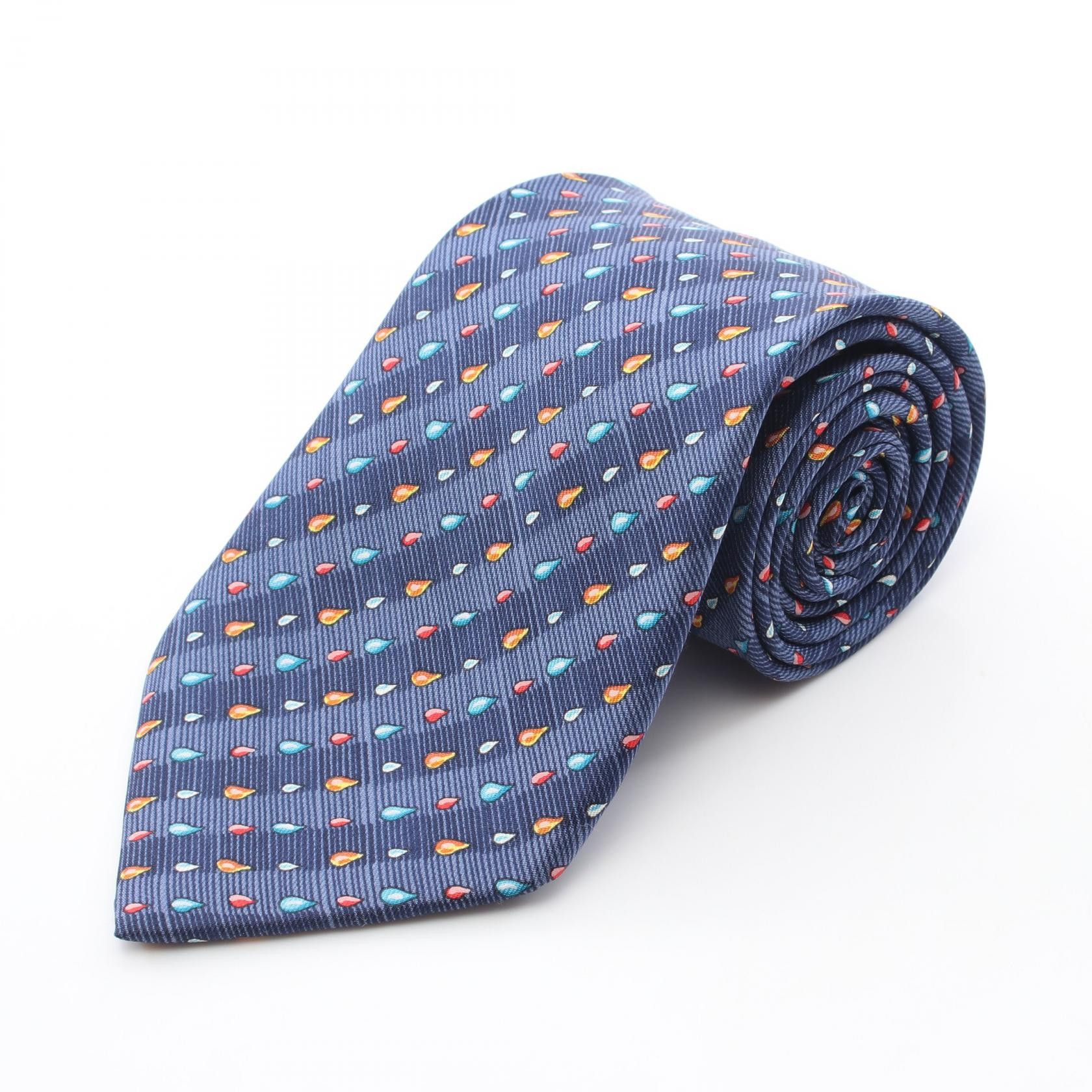 Hermes Hermes Hermes Raindrop Stripe Silk Necktie Textile Necktie DUTY FREE for USA Size ONE SIZE - 1 Thumbnail