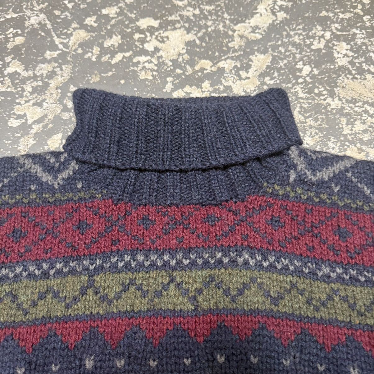 Vintage Vintage Polo Ralph Lauren Navy Blue Handknit Wool Sweater Size US L / EU 52-54 / 3 - 5 Thumbnail