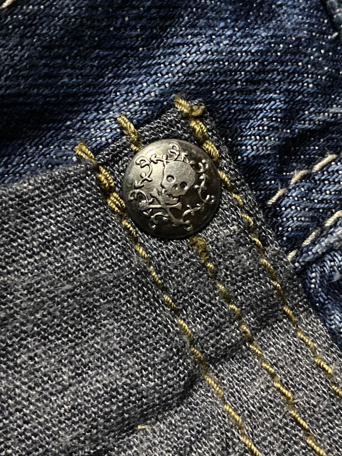 Japanese Brand Vtg Skull Blow By Blue Mud Wash Thunder Avant Garde Jeans Size US 32 / EU 48 - 12 Thumbnail