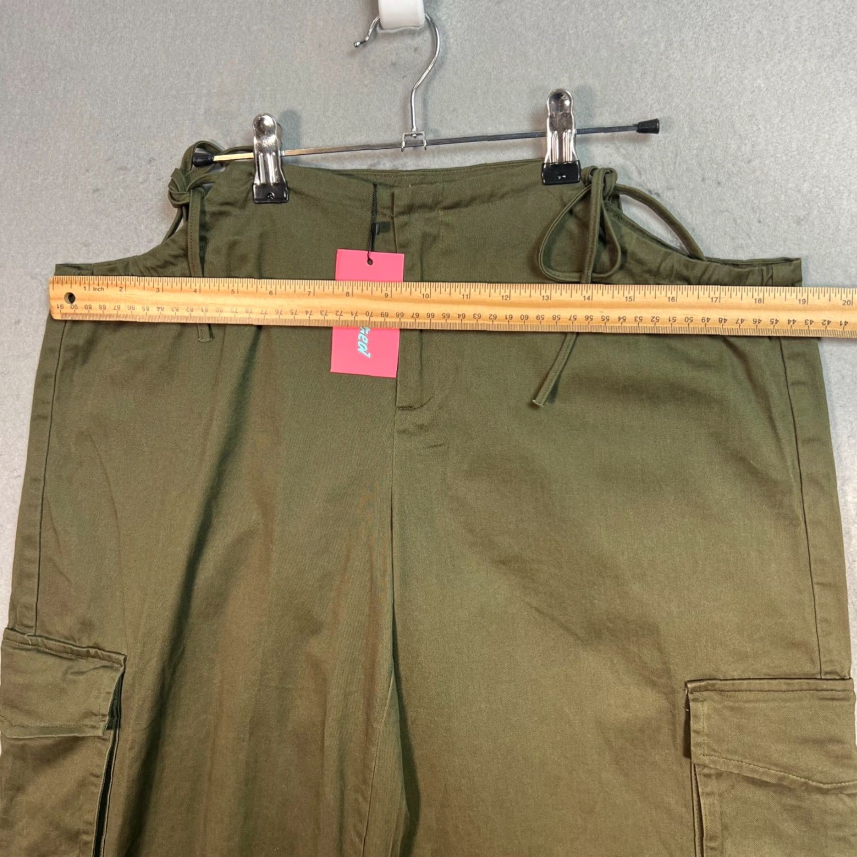 Vintage Edikted Olive Green Wide Leg Cargo Pants Women’s Small 100% Cotton Casual 31" Inseam Size 28" / US 6 / IT 42 - 7 Thumbnail