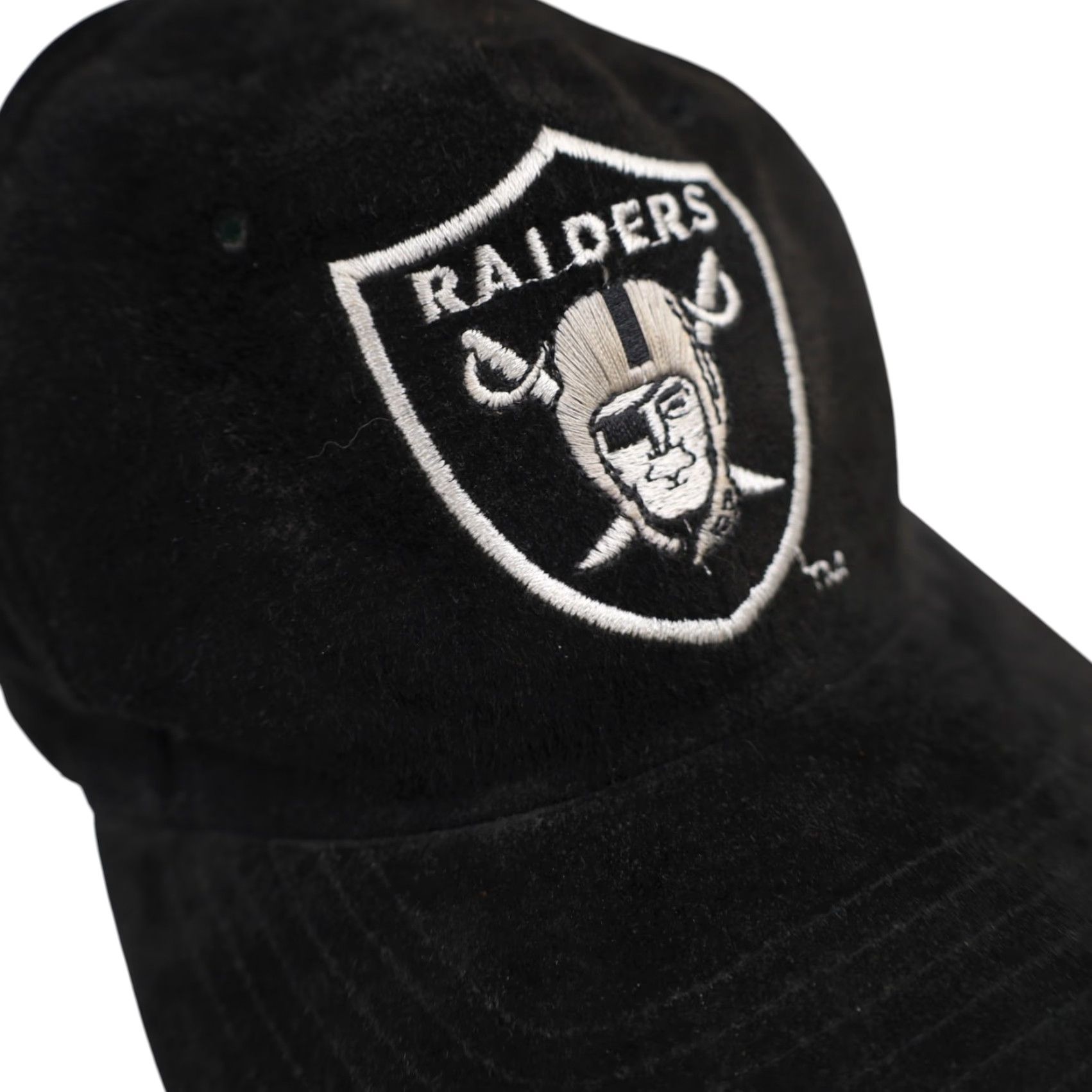 NFL VINTAGE Raiders Football Suede Leather Snapback Hat Black - NFL Baseball Cap Men OS One Size Size ONE SIZE - 3 Thumbnail