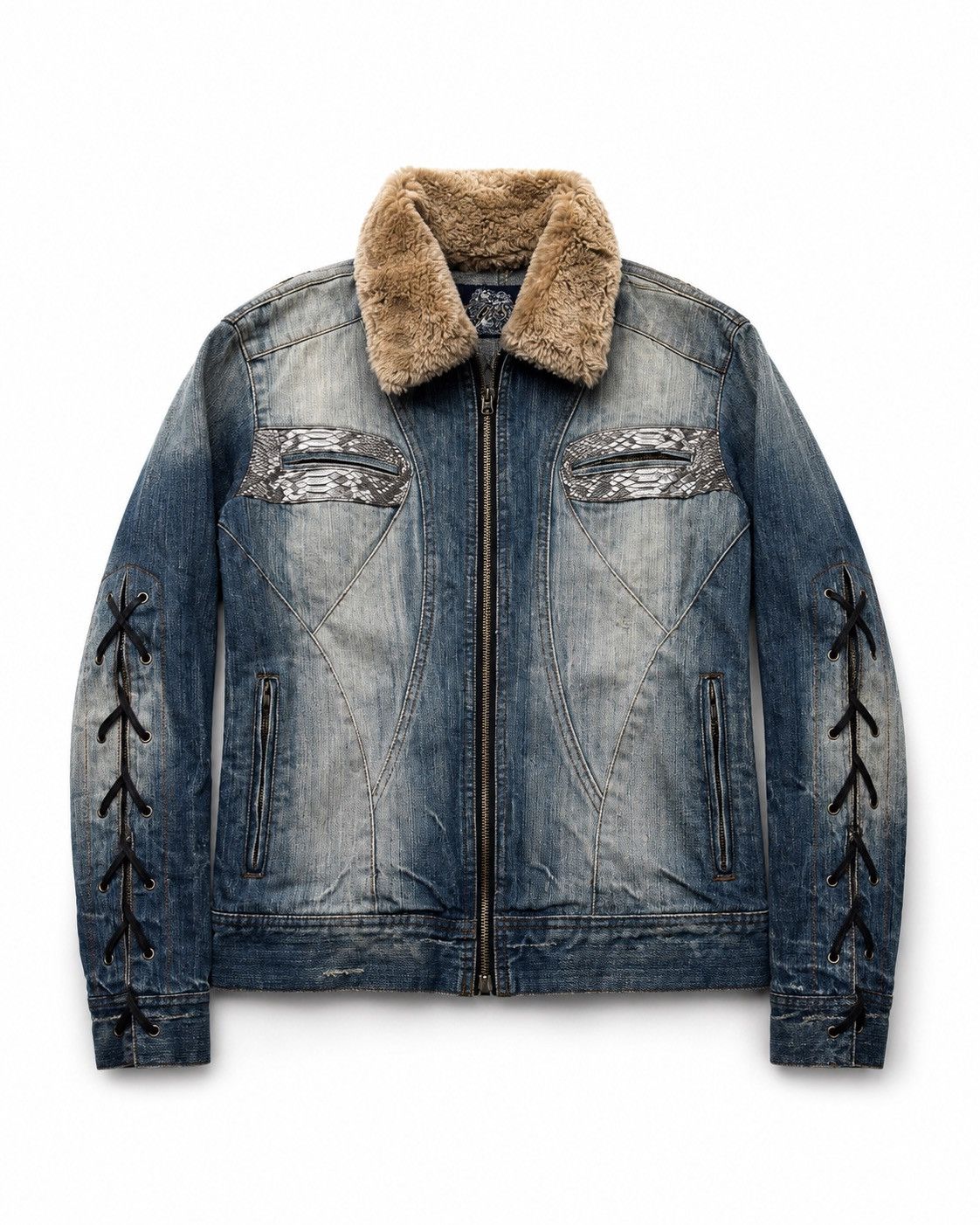 Hysteric Glamour CASVA phyton lace-up denim jacket Size US S / EU 44-46 / 1 - 1 Thumbnail