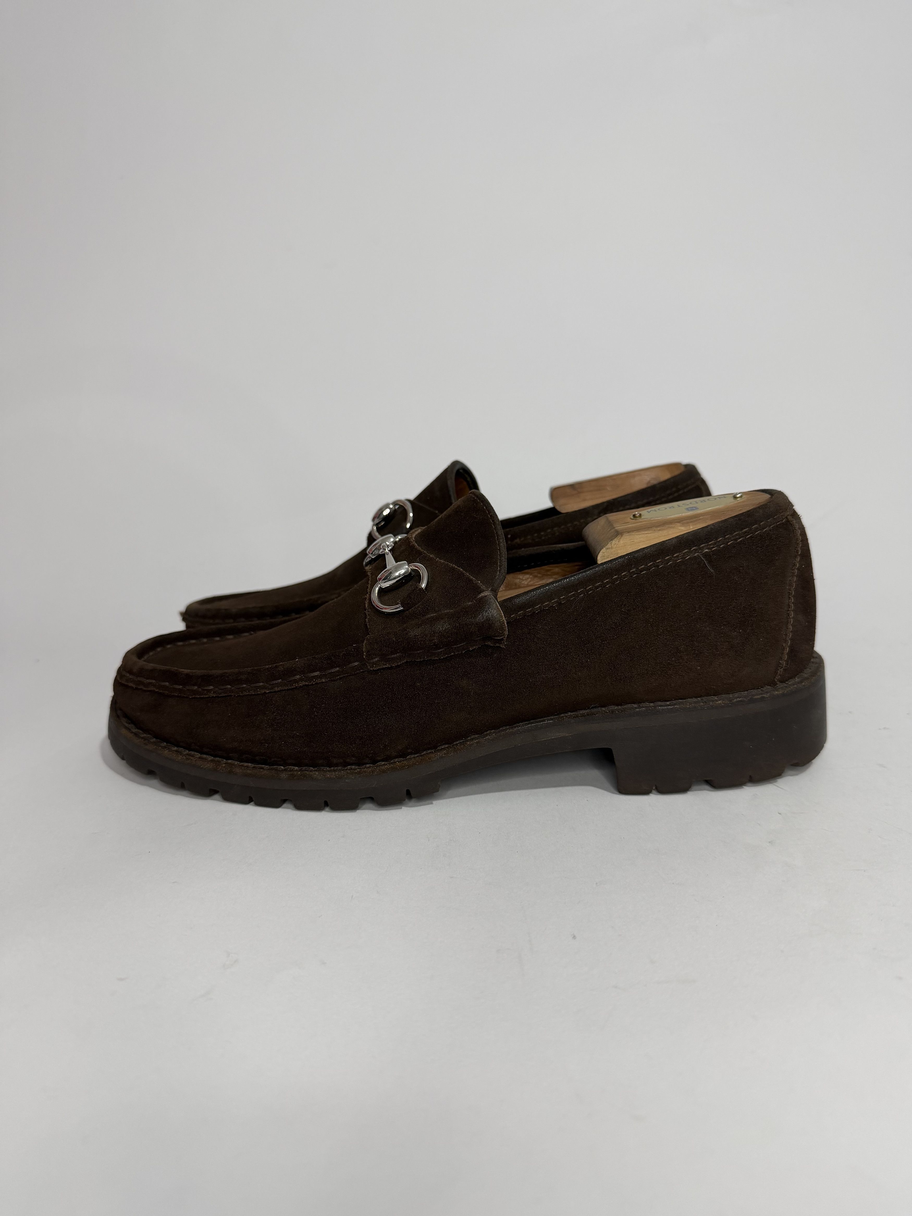 Gucci Gucci Brown Suede Horsebit Slip on Loafers Size 8 UK Size US 9 / EU 42 - 1 Thumbnail