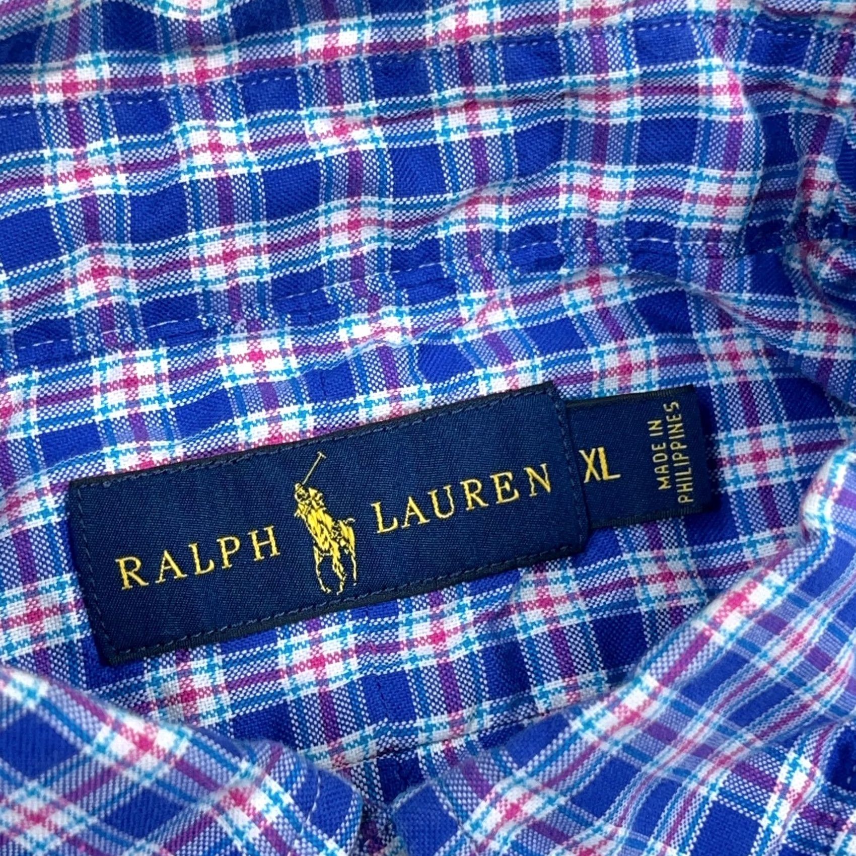 Ralph Lauren Ralph Lauren Oxford Shirt Men XL Blue Plaid Button Up Dress Lightweight OCBD Size 46R - 3 Thumbnail