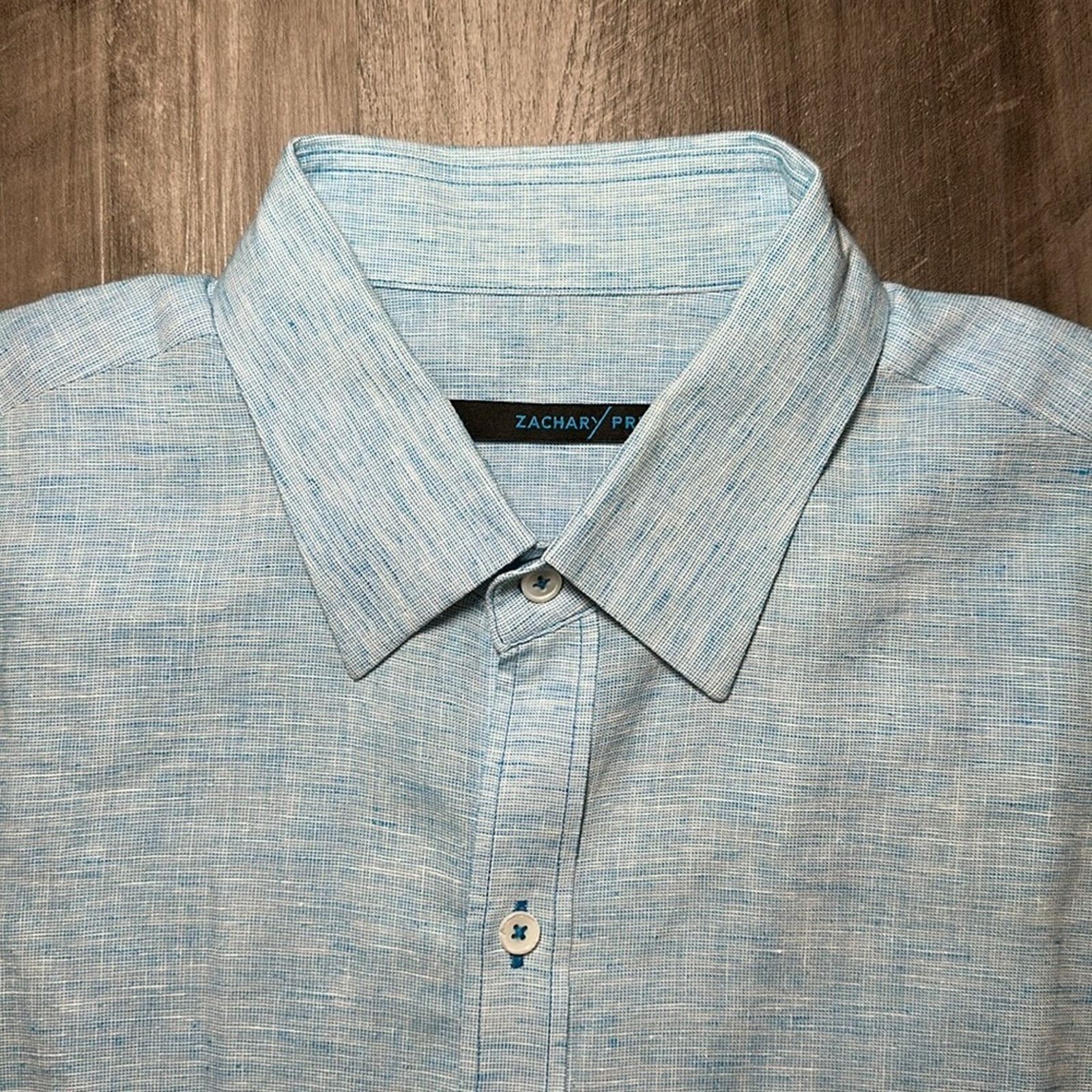Zachary Prell Zachary Prell Linen Blend Short Sleeve Button Down - Medium Size US M / EU 48-50 / 2 - 5 Thumbnail