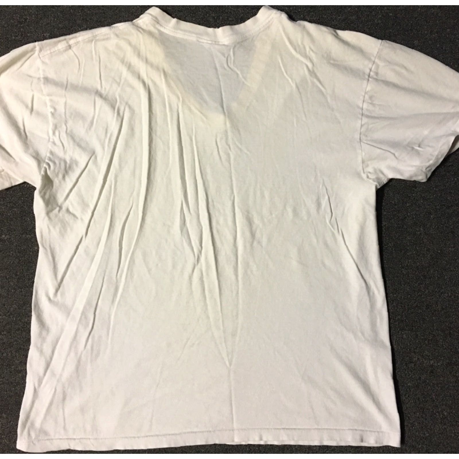 Vintage Vtg 90s Faded V Neck Shirt XL White USA Grunge Biker Punk Skate 80s 90s Vintage single stitch Mens T-Shirt Size US XL / EU 56 / 4 - 2 Thumbnail