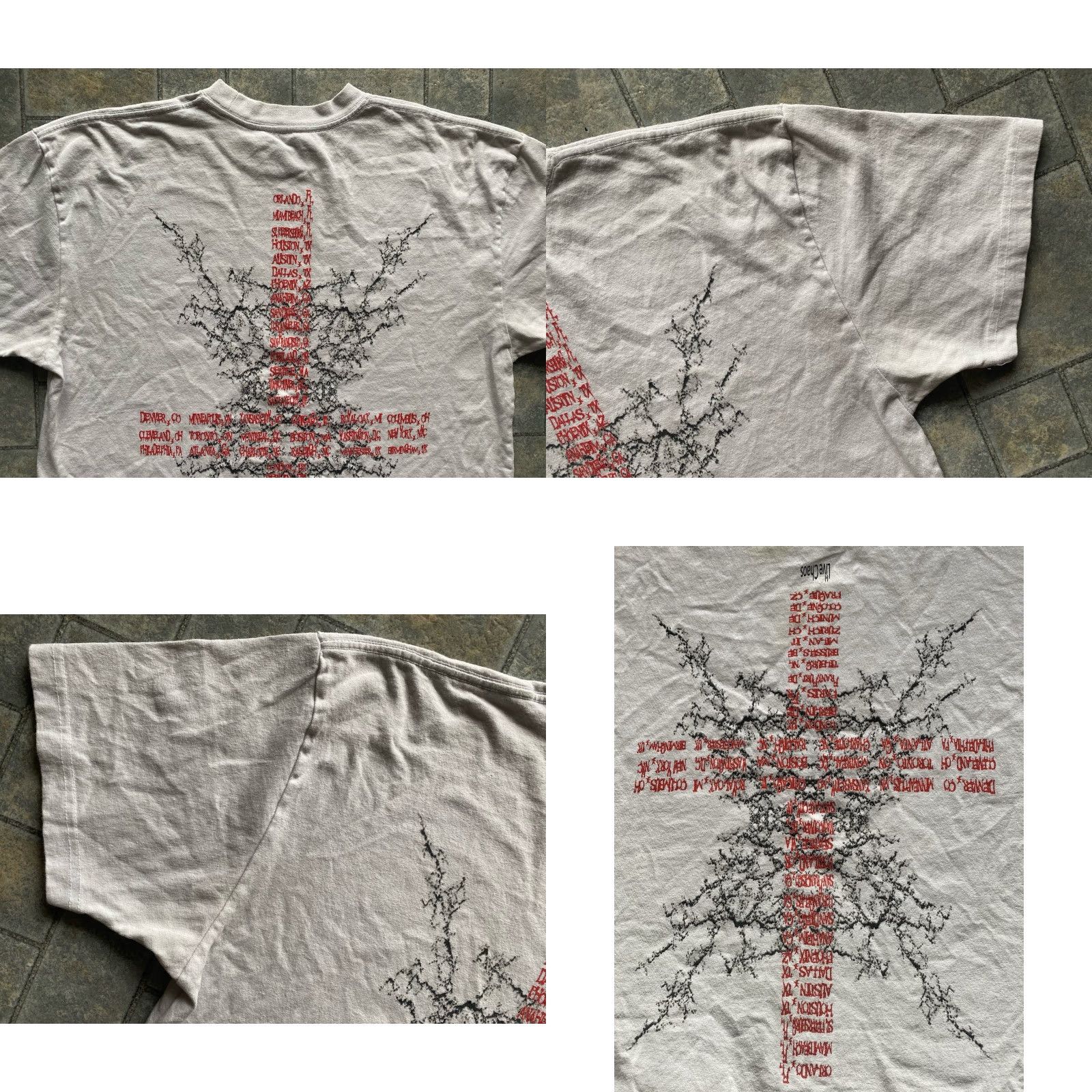 Vintage Chaos Hardcore Band Live Chaos Tour T-Shirt White Mens L Flaws Wear Size US L / EU 52-54 / 3 - 10 Thumbnail