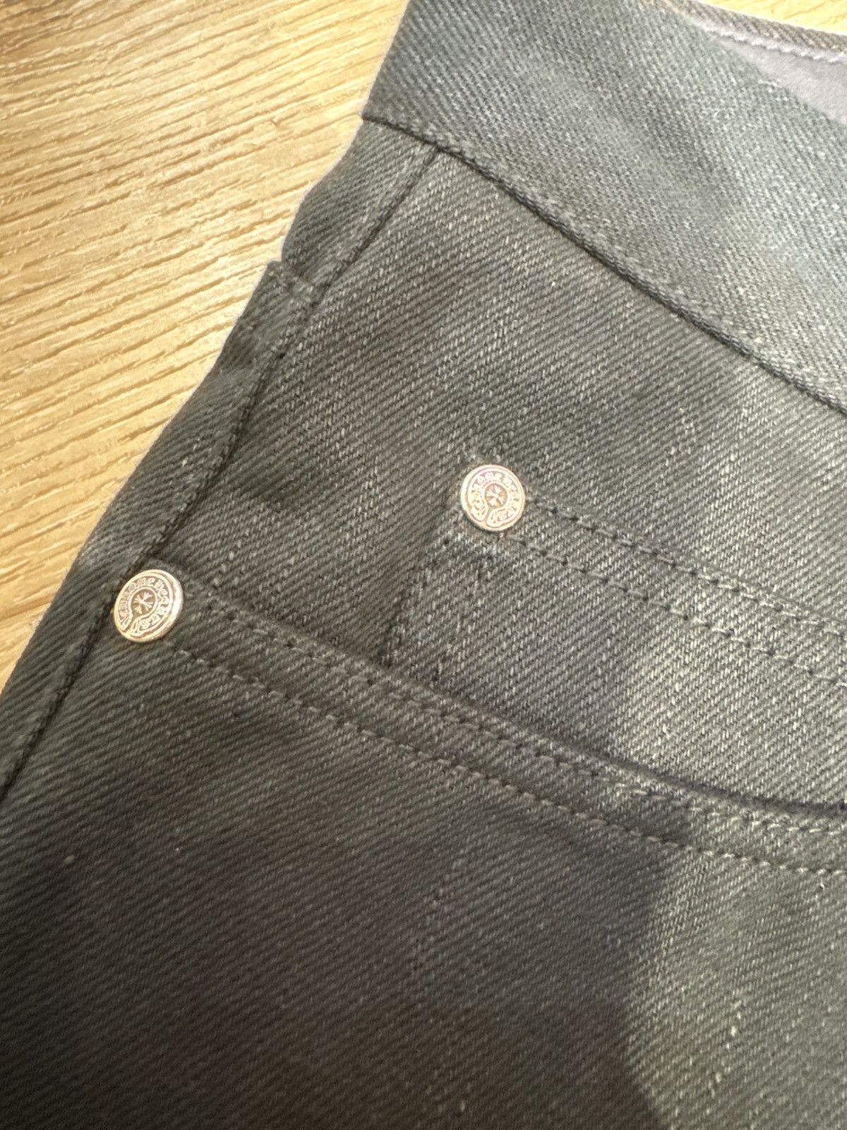 Chrome Hearts Chrome Hearts Knee Fleur Black Jeans Size US 33 - 8 Thumbnail