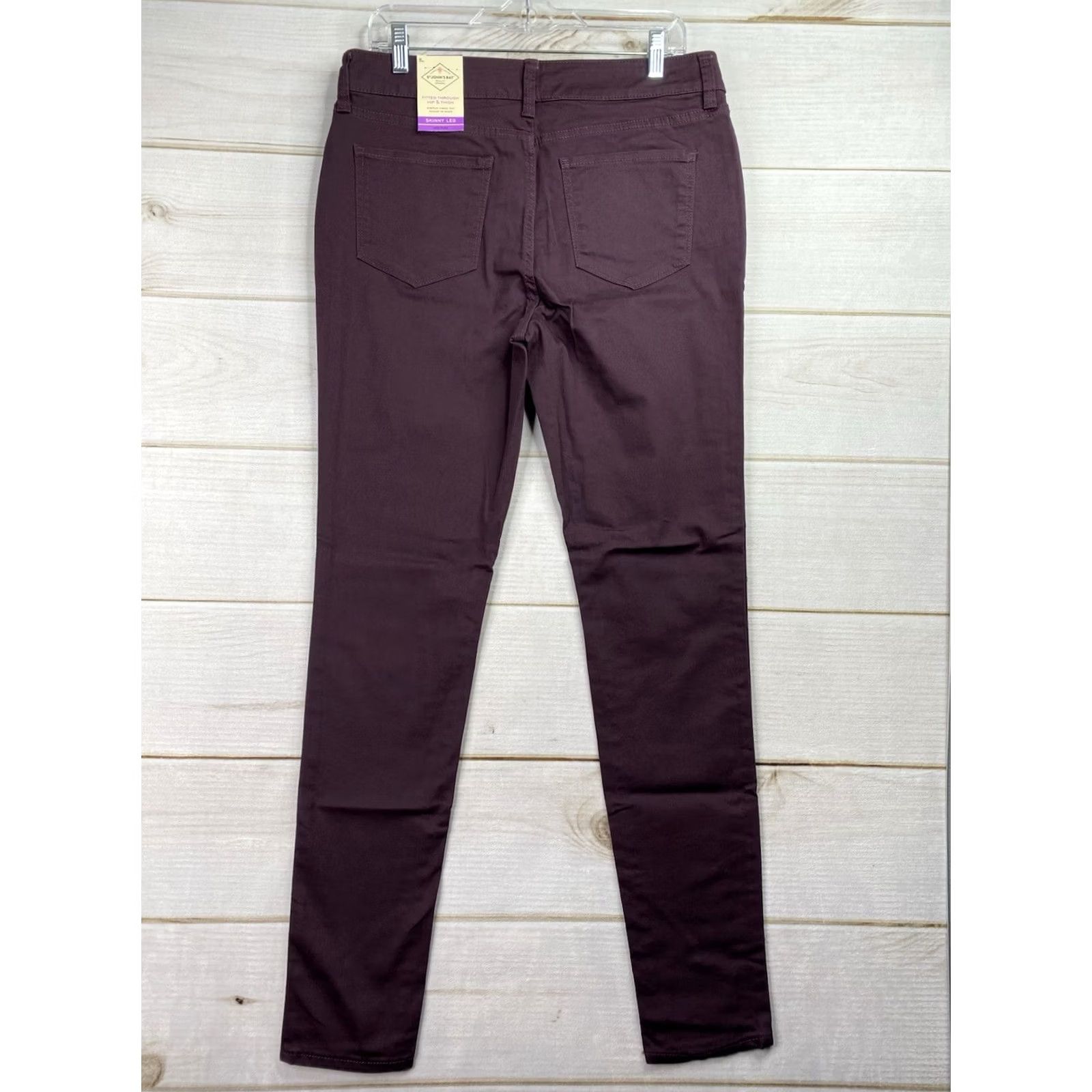 Vintage St Johns Bay Jeans Womens 12 Tall Skinny Mid Rise Purple NWT Secretly Slender 90s Vintage Womens Jeans Size 24" / US 00 / IT 34 - 6 Thumbnail