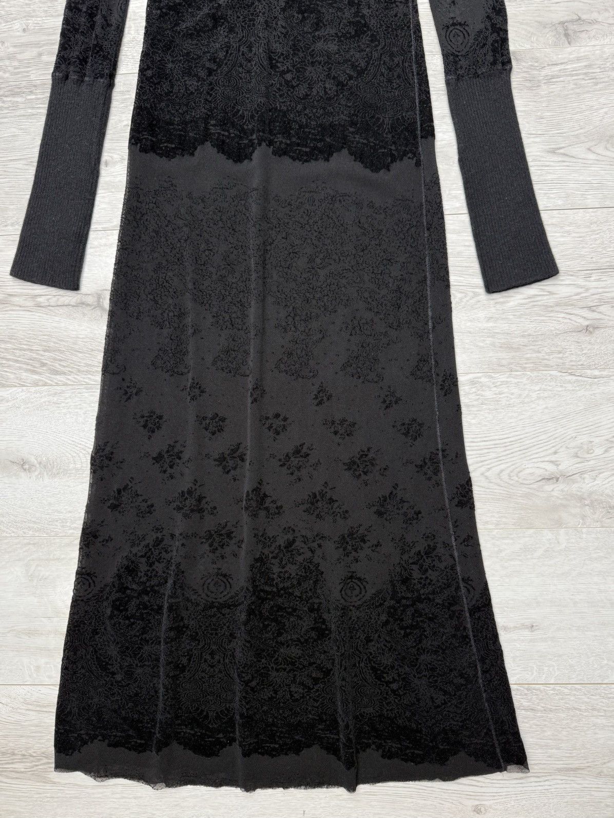 Jean Paul Gaultier Jean Paul Gaultier Sheer Mesh Velvet Pattern Maxi Dress Size S / US 4 / IT 40 - 14 Thumbnail