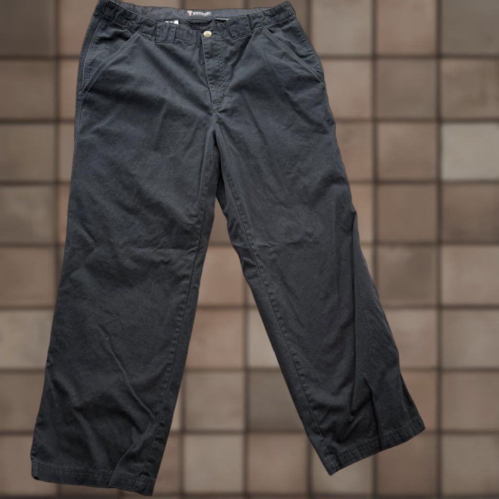 Vintage SCOTTeVEST Pants Mens 38x30 Black Hidden Cargo 2.0 Relaxed Travel Cotton Canvas Cargo Pocket Zipper Flat Front Size 38R - 1 Thumbnail